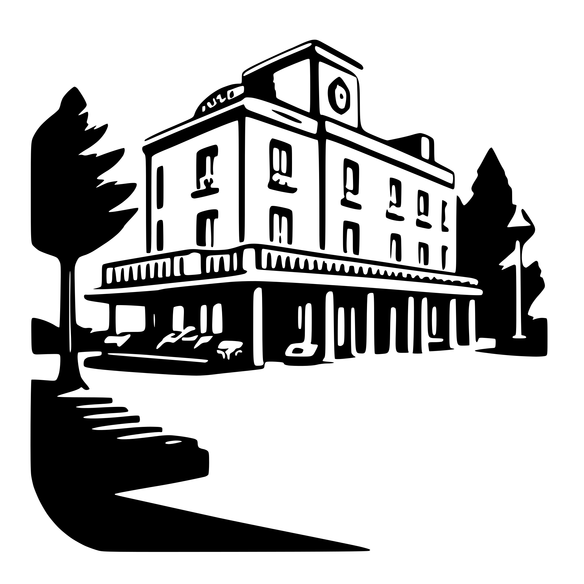 AI-generated SVG of a hotel