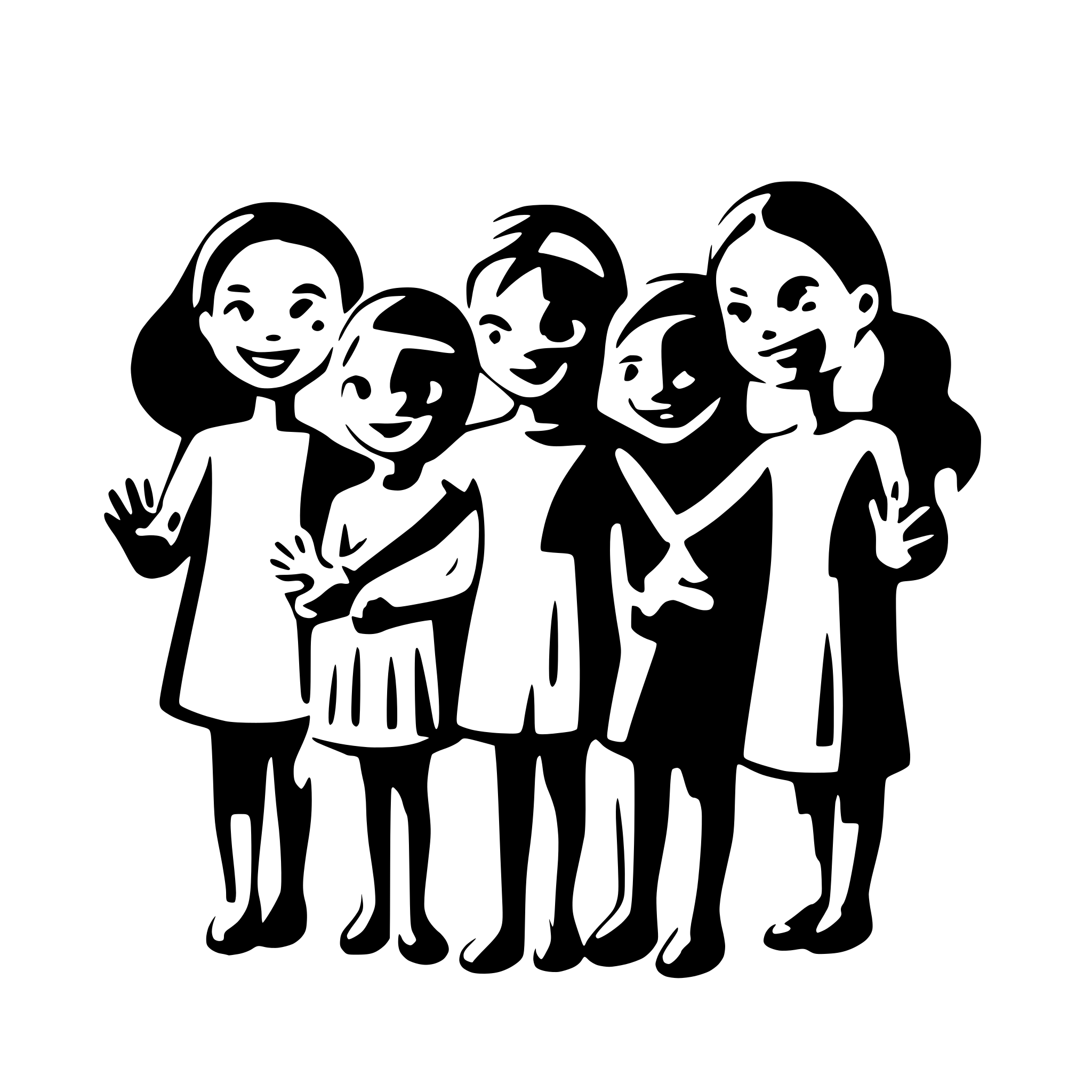 AI-generated SVG of '8 Children holding hands in one hand'