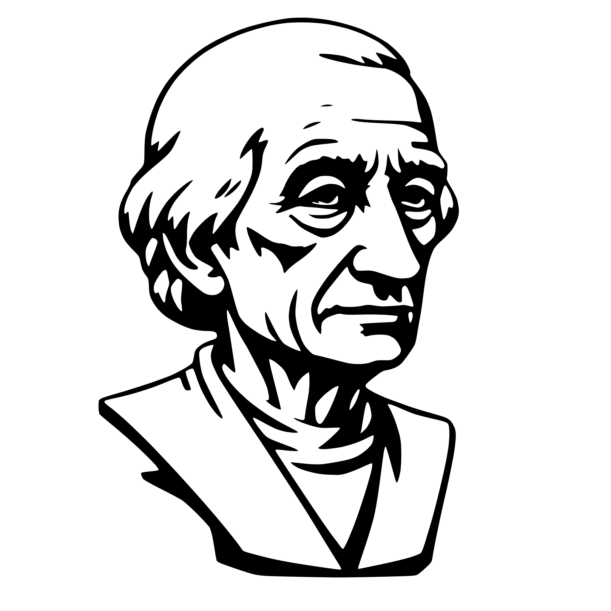 AI-generated SVG of 'Old person bust, generic'