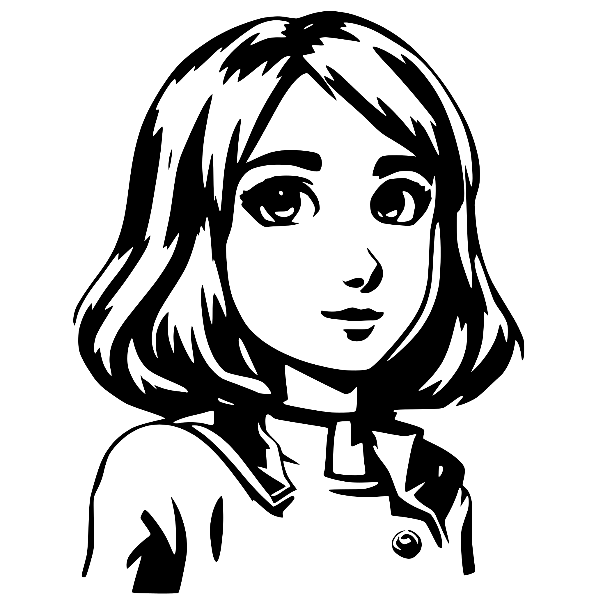 AI-generated SVG of 'anime girl physics'