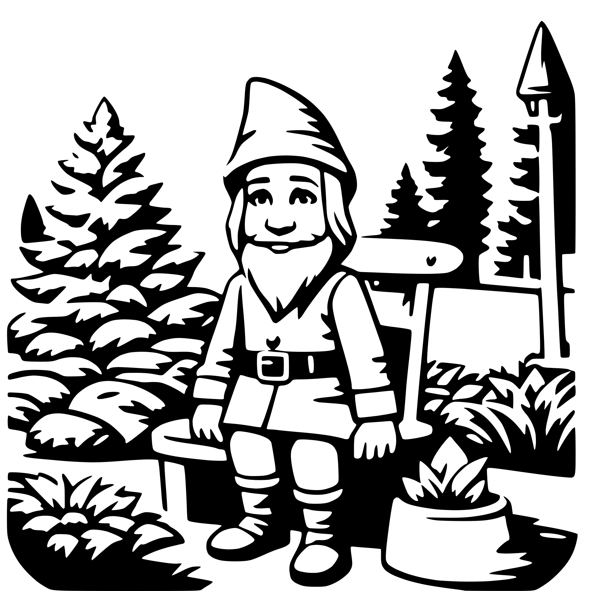 AI-generated SVG of a garden with gnome
