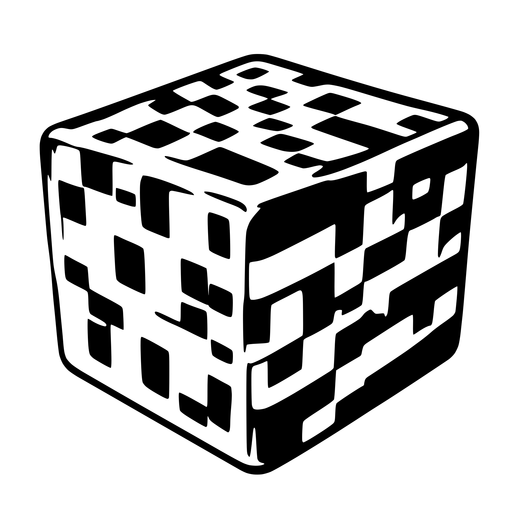 AI-generated SVG of 'Checkerboard Cube'