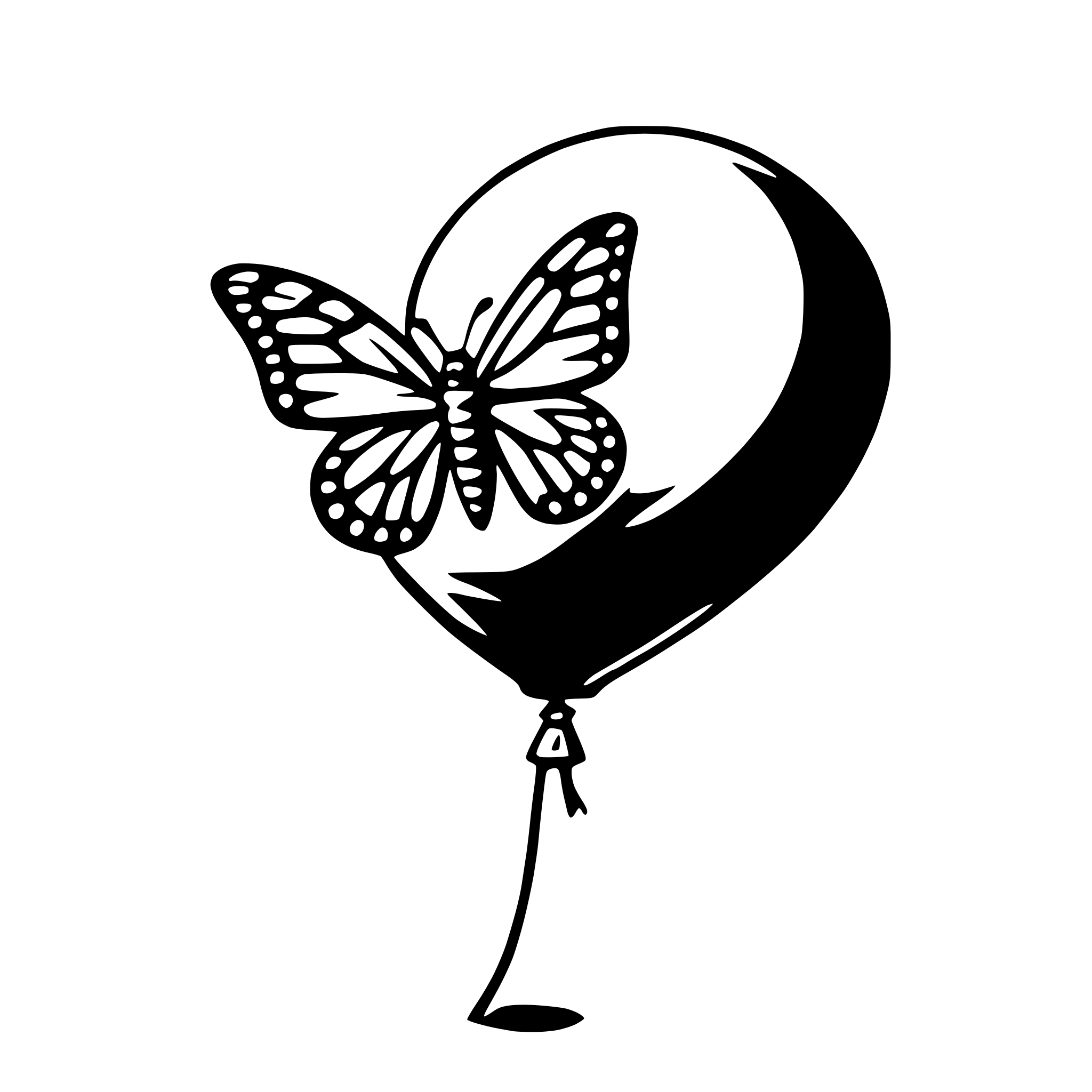 AI-generated SVG of 'butterfly with balloon'