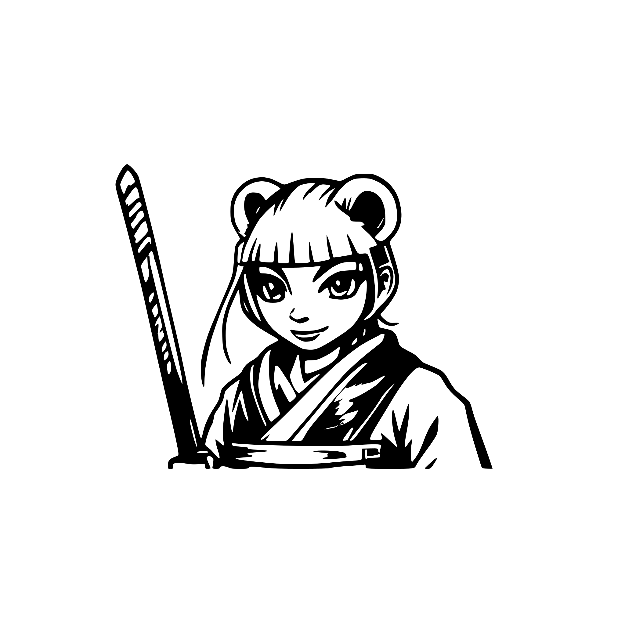 AI-generated SVG of 'Ferret samurai'