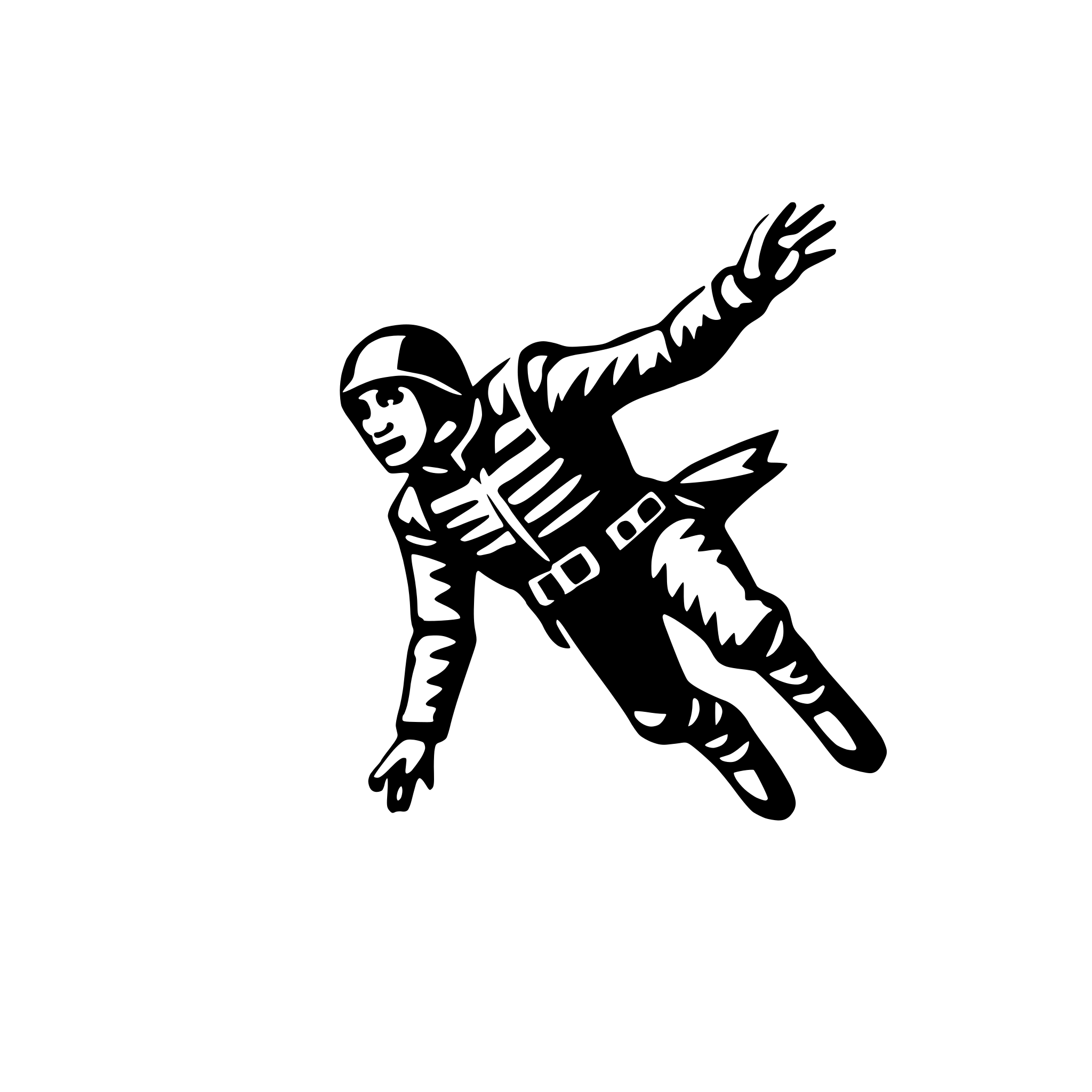 AI-generated SVG of 'skydiver in freefall'
