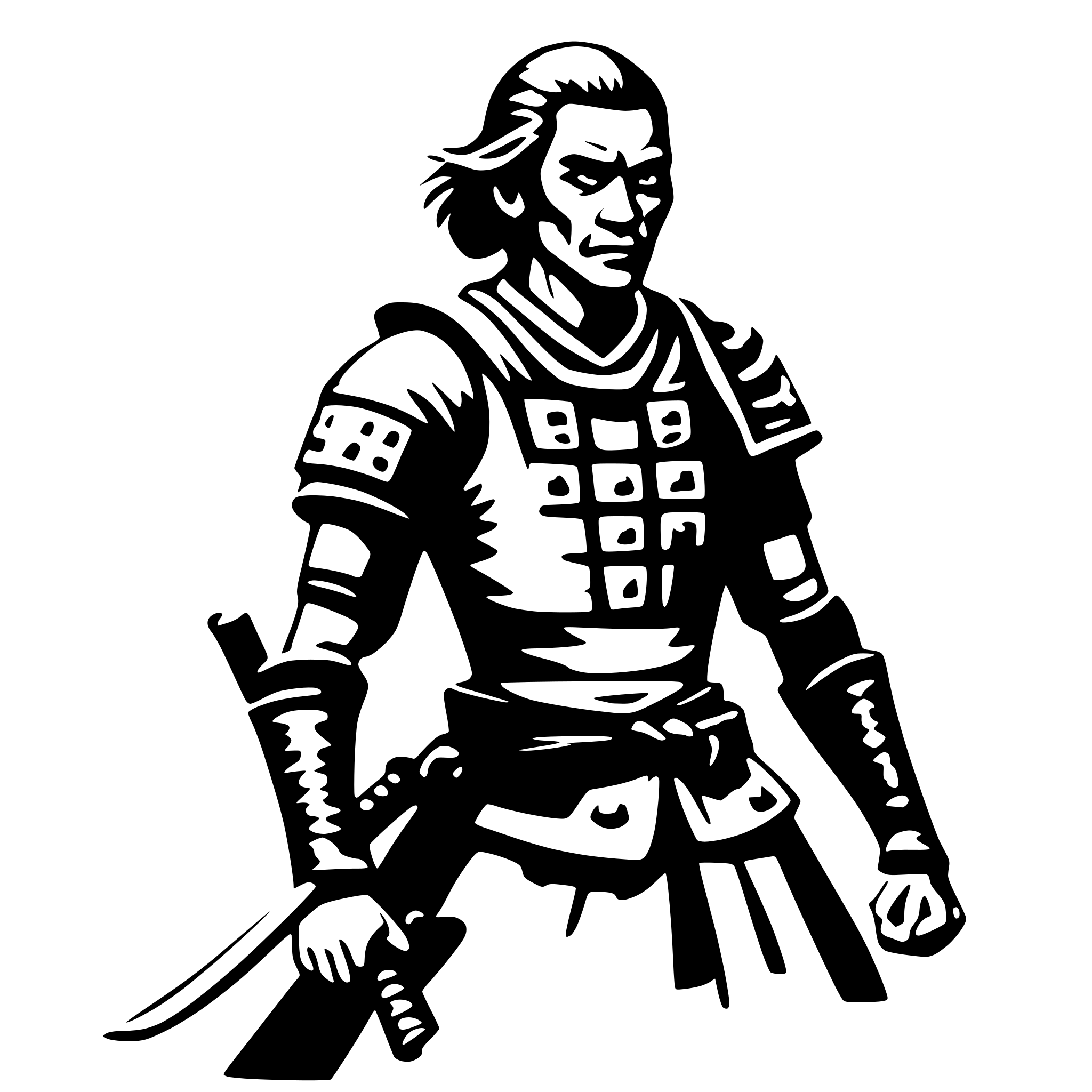 AI-generated SVG of a old samurai