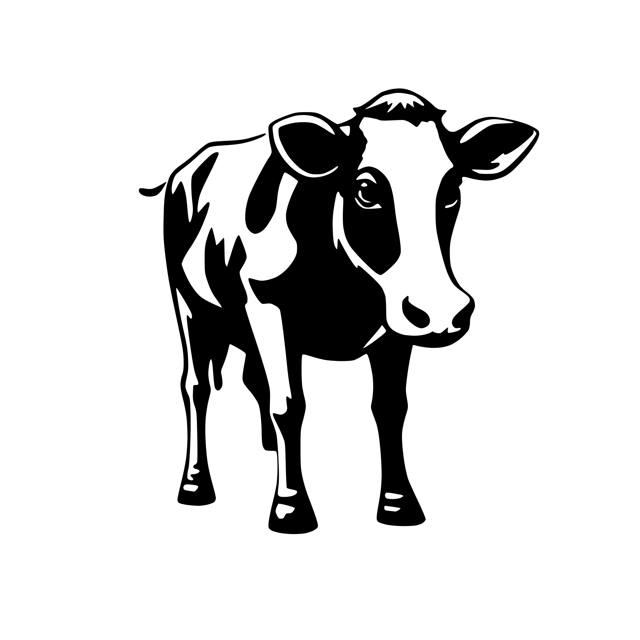 AI-generated SVG of 'side view cow simple'