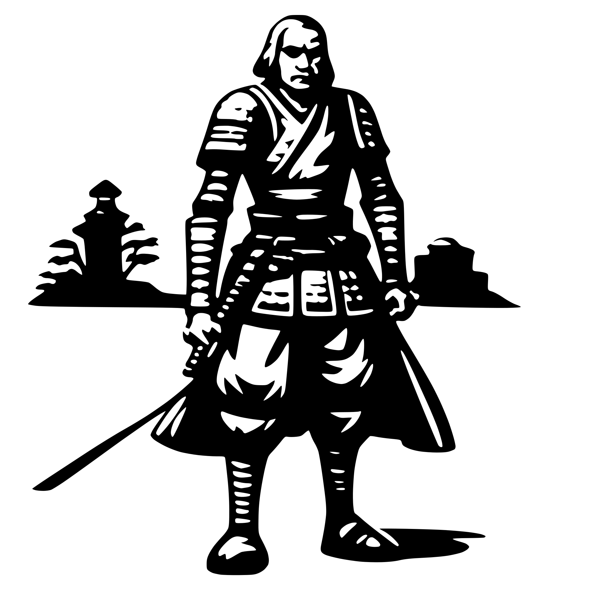 AI-generated SVG of a old samurai