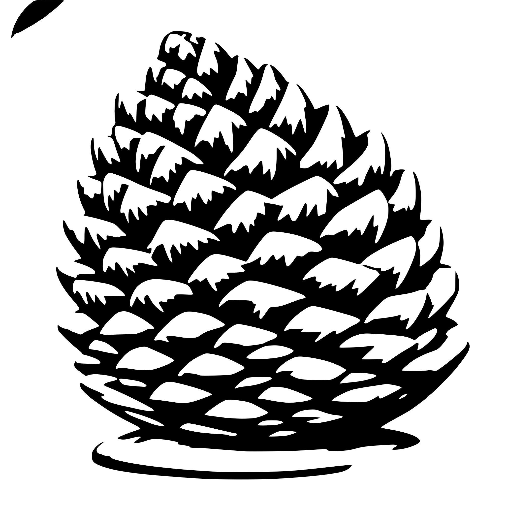 AI-generated SVG of 'pine cone pensil holder'