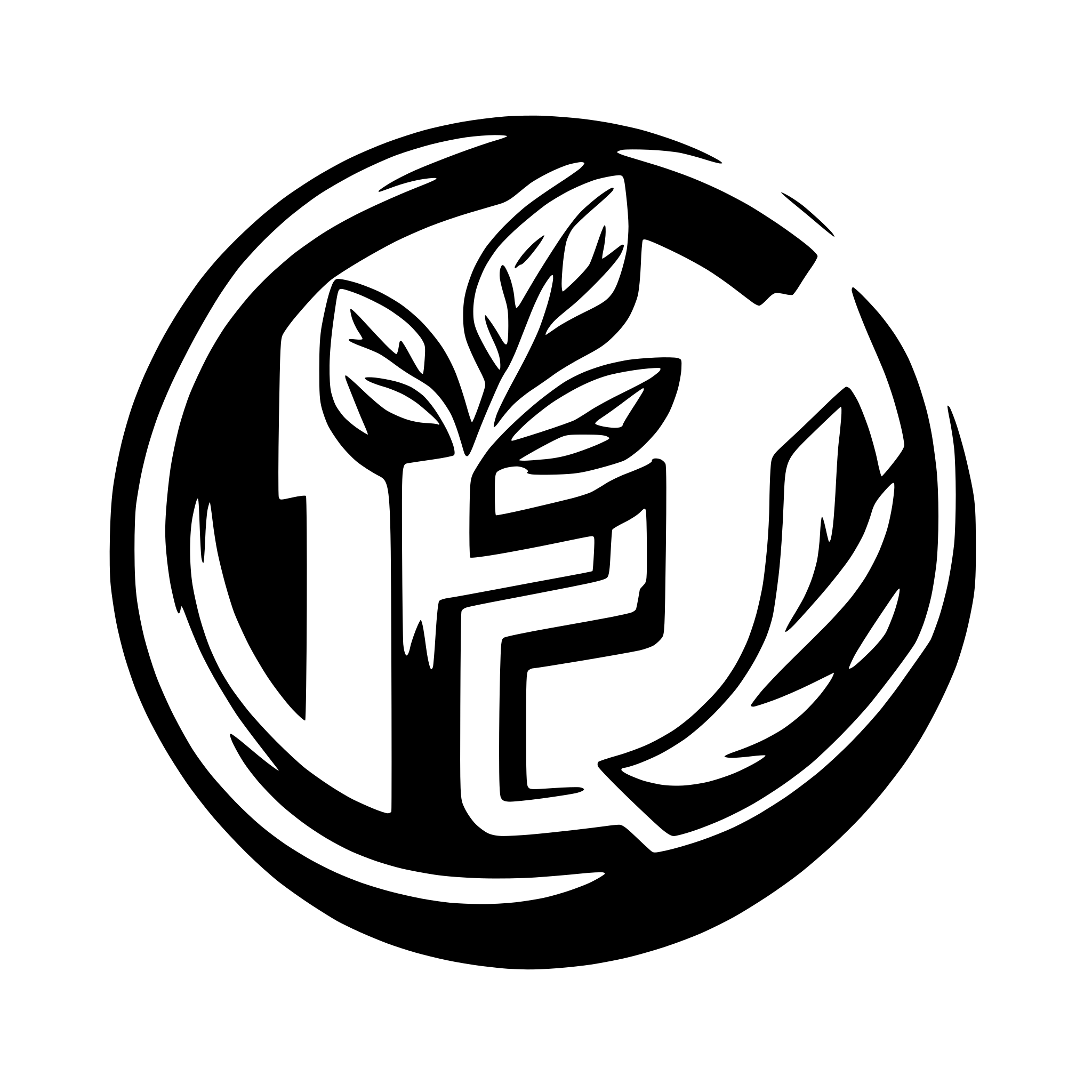 AI-generated SVG of a Letter p with some leaves behind, web app logo