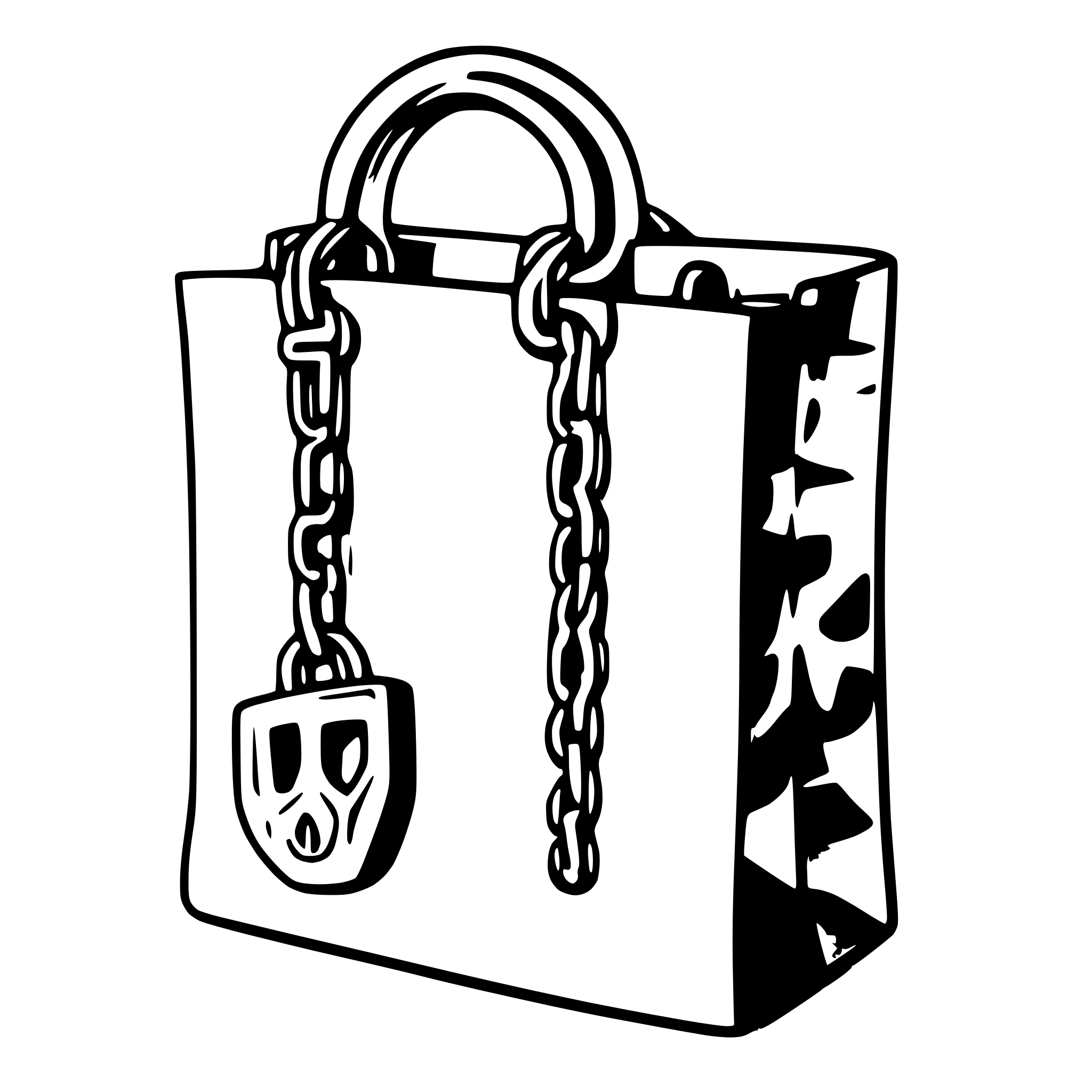 AI-generated SVG of a lever arch file wrapped with chain with a lock