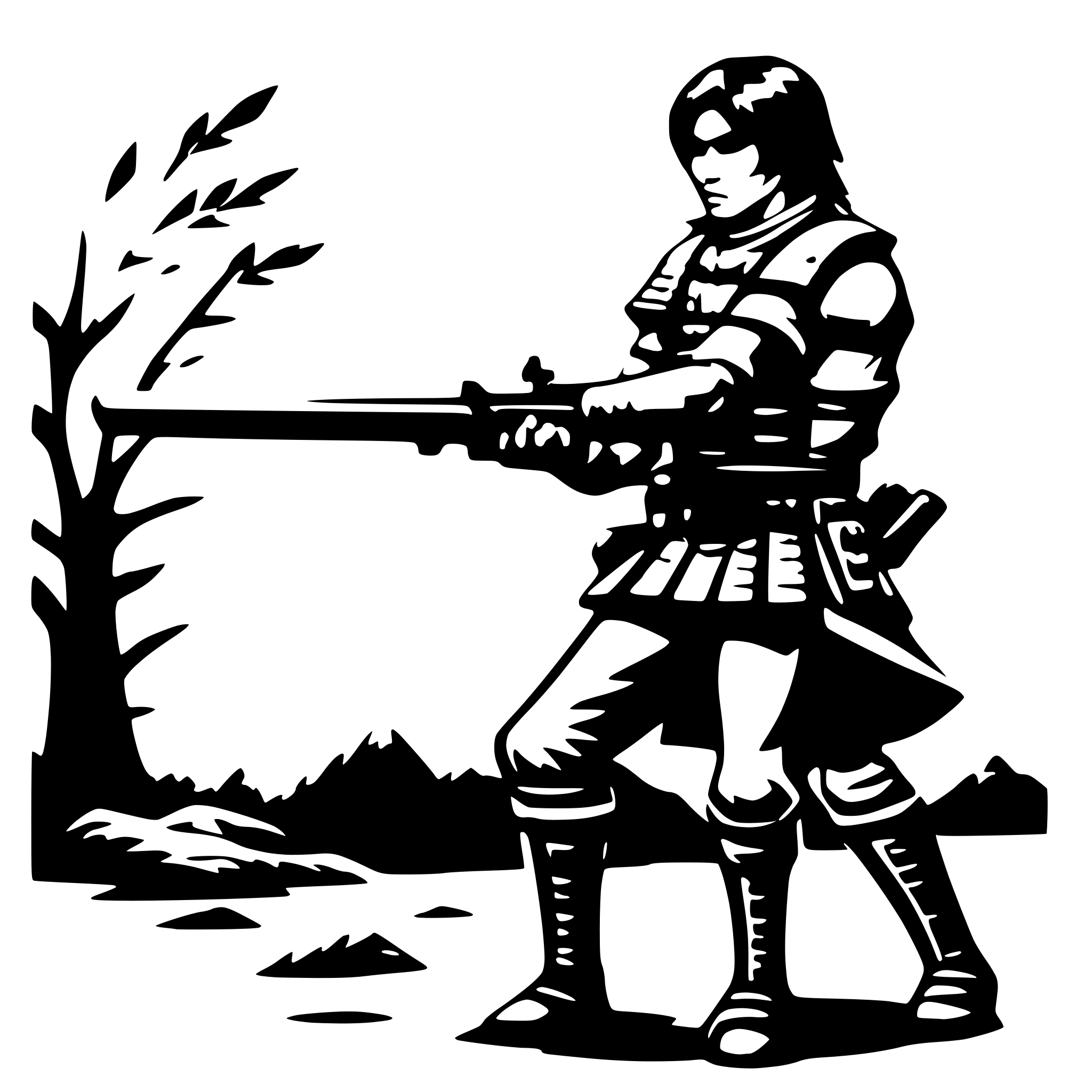AI-generated SVG of 'samurai aiming an ar rifle'