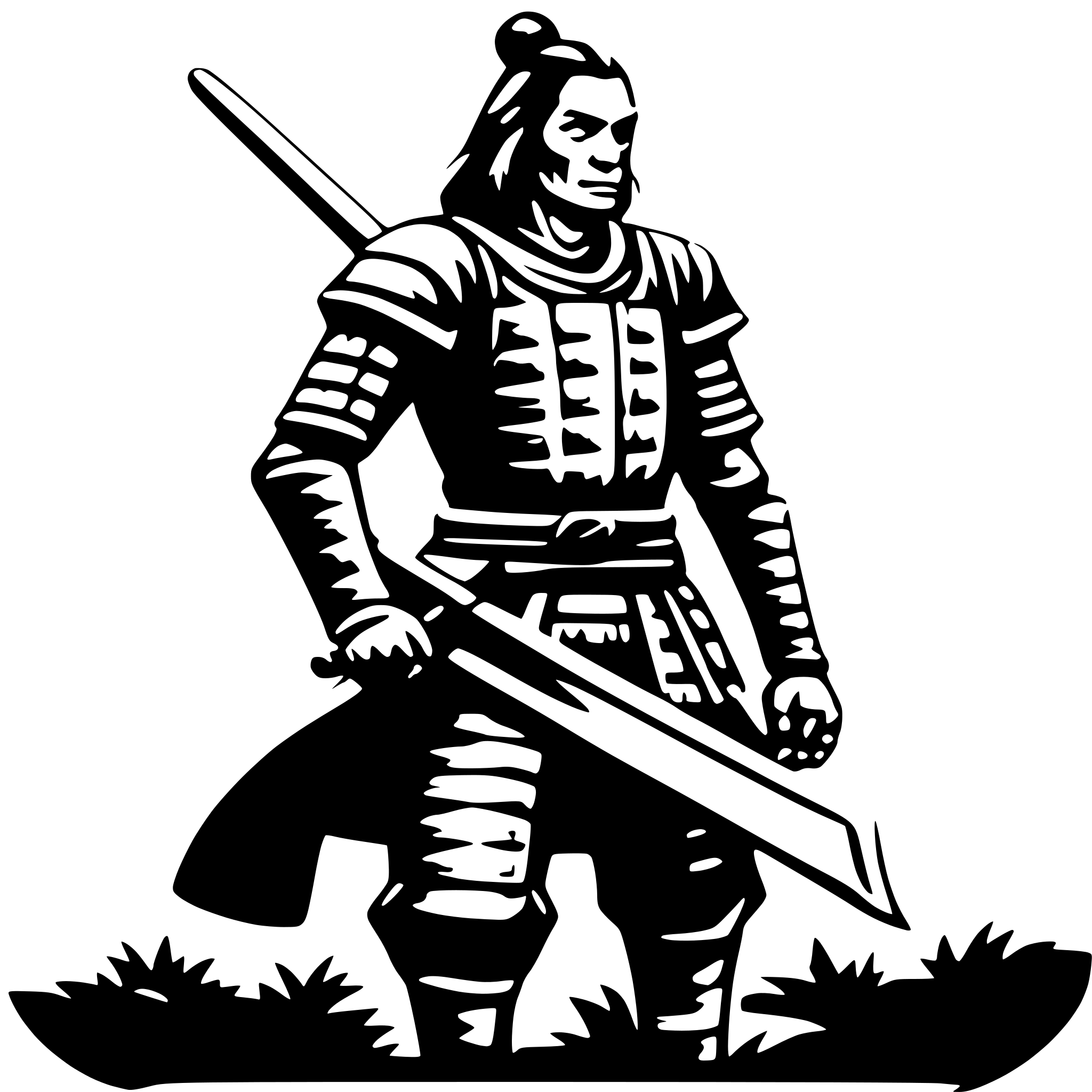 AI-generated SVG of a old samurai