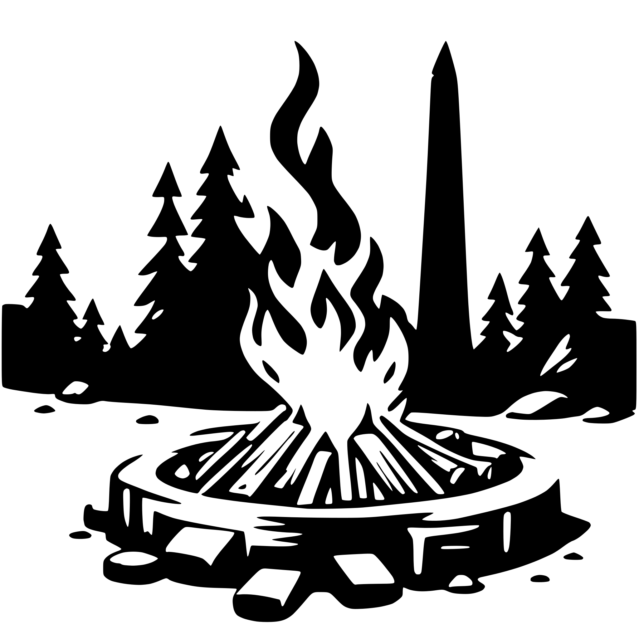 AI-generated SVG of a Camp fire