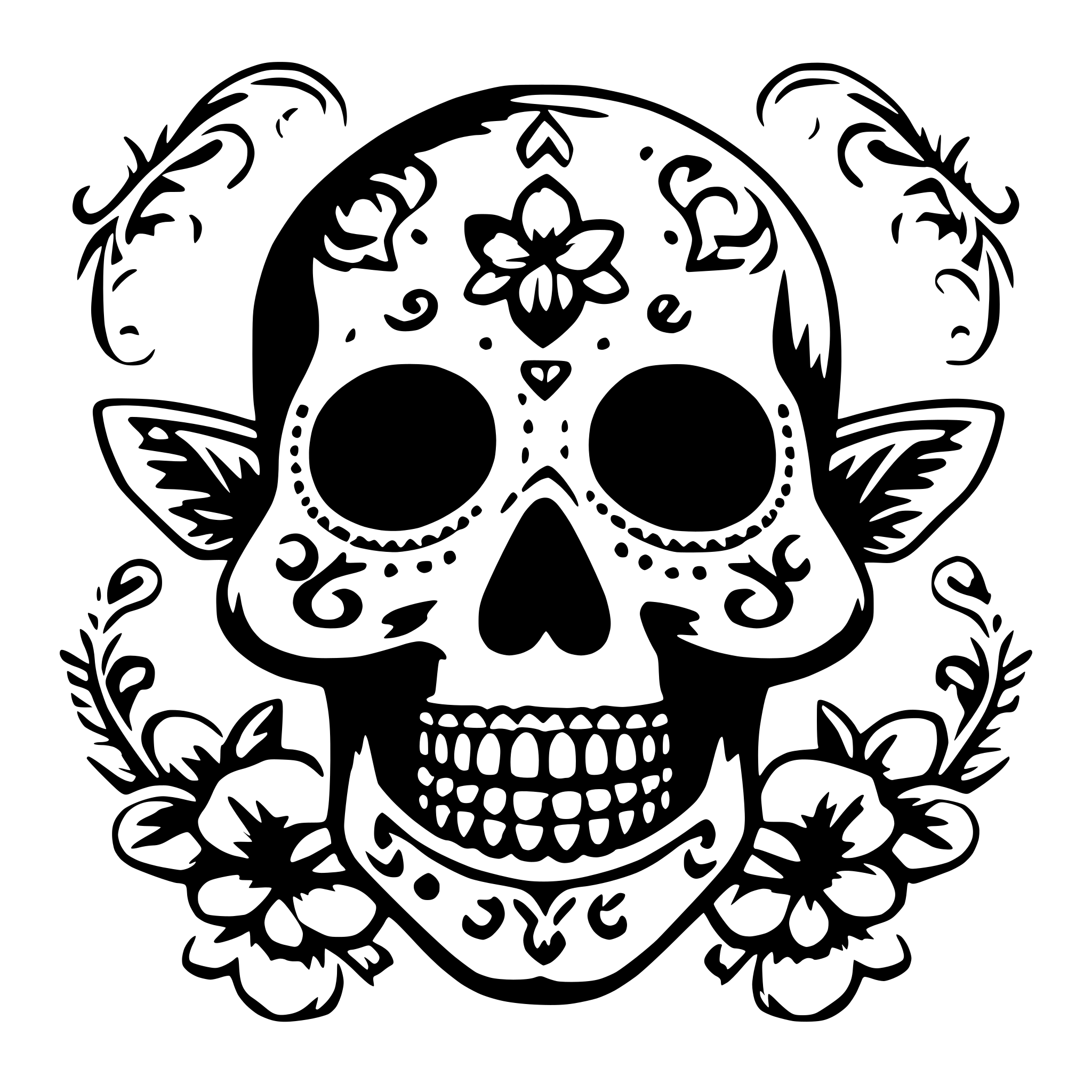 AI-generated SVG of 'Sugar skull butterfly'