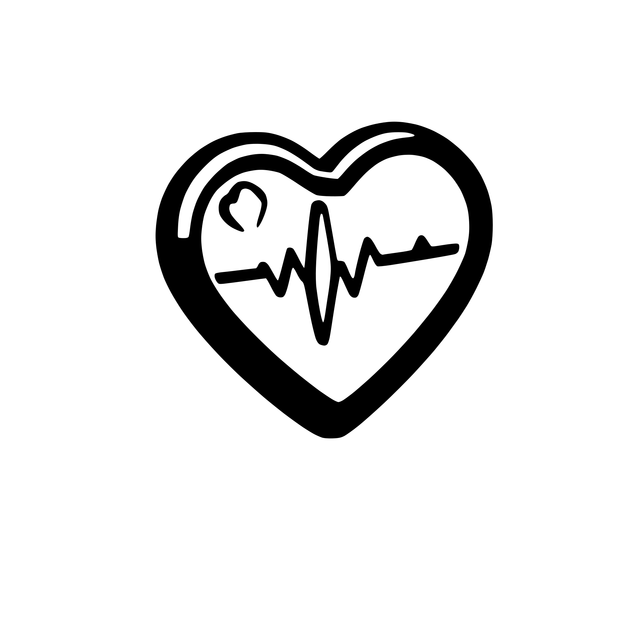 AI-generated SVG of 'heart with heartbeat line'
