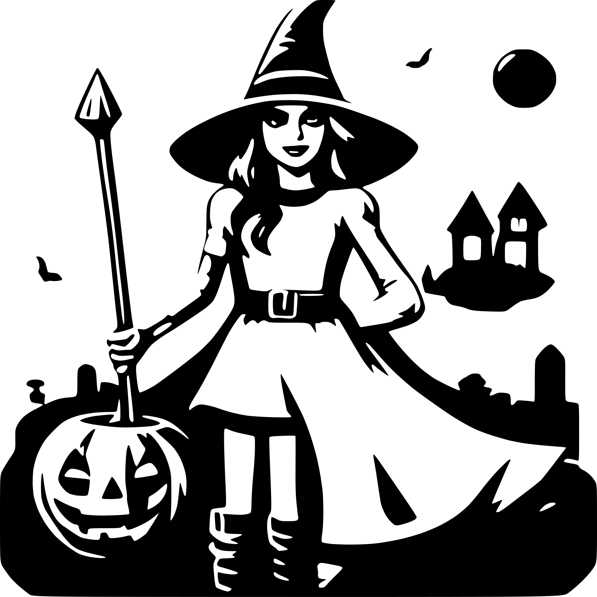 AI-generated SVG of 'halloween witch'