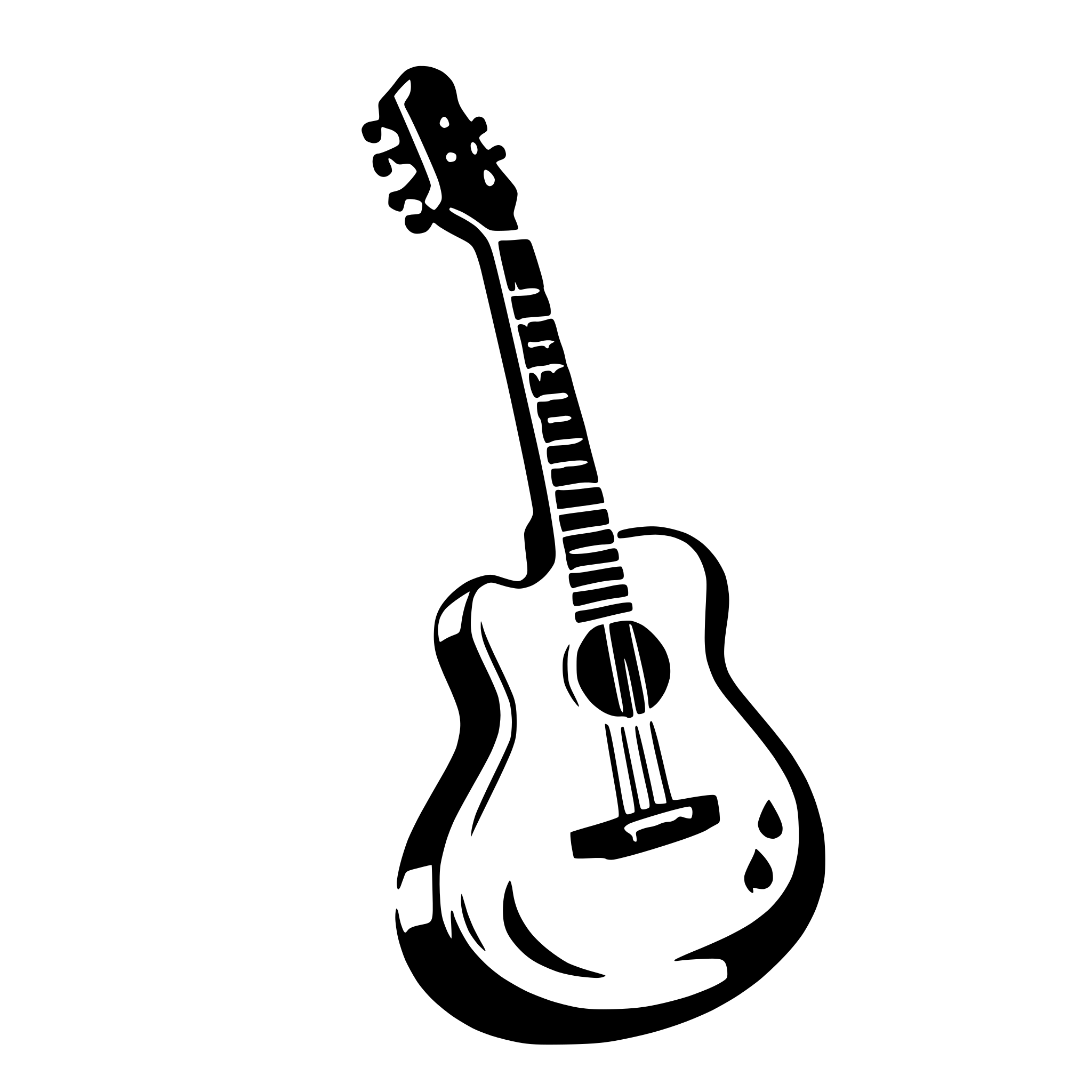AI-generated SVG of a guitar with musical notes
