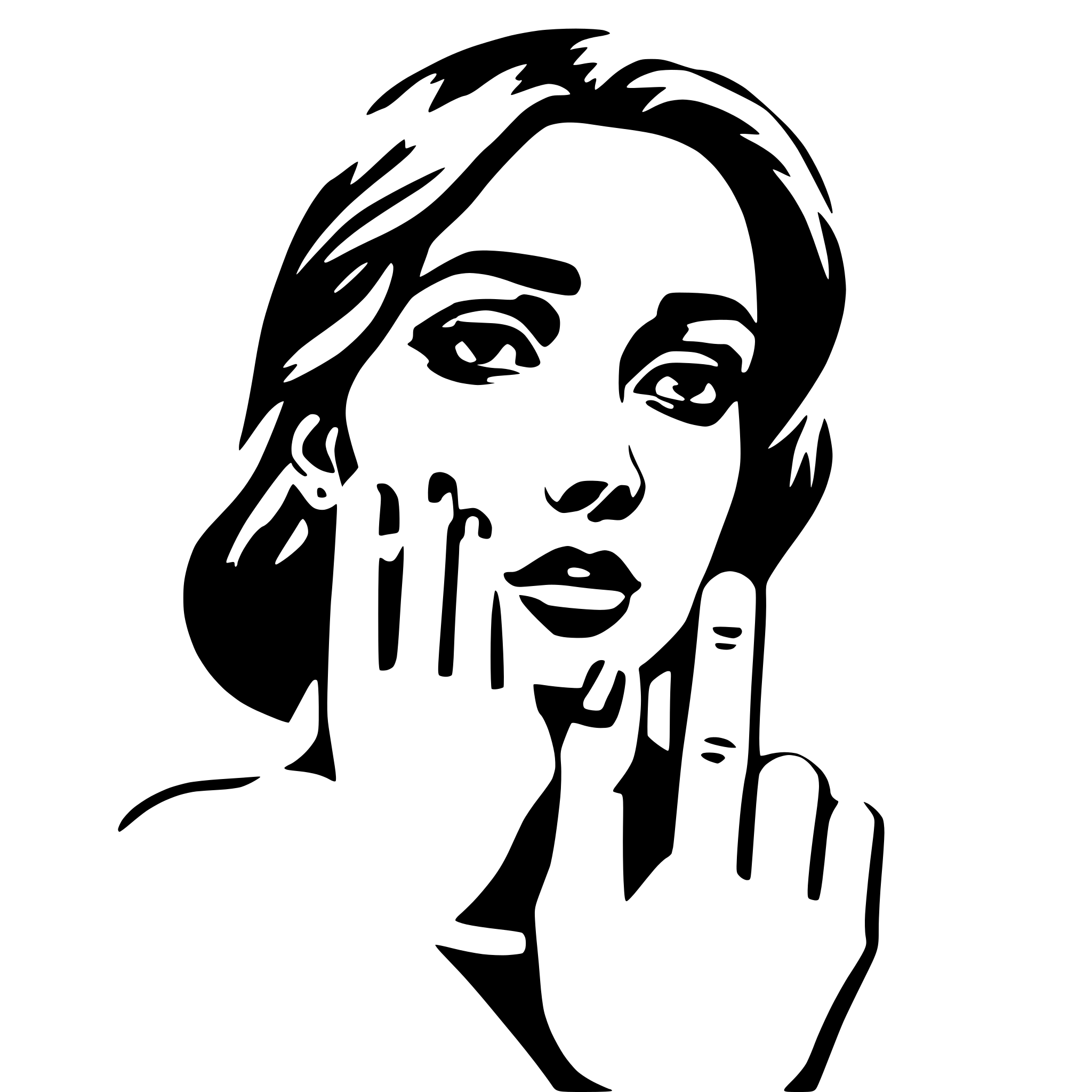 AI-generated SVG of a finger touching face