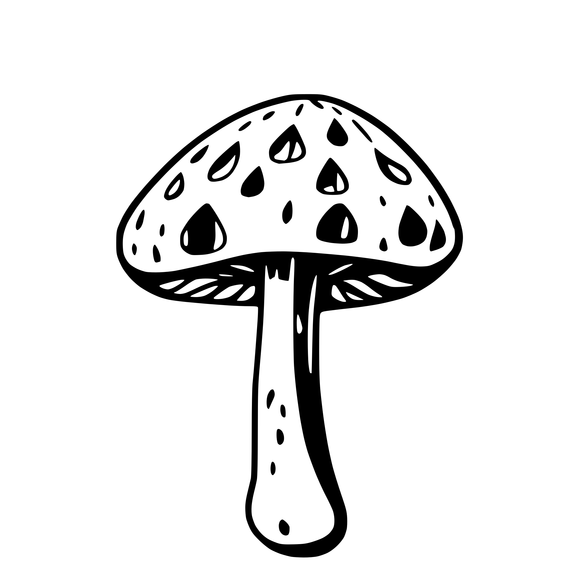 AI-generated SVG of a amanita muscaria mushroom in the shape of a zentangle pokeroot