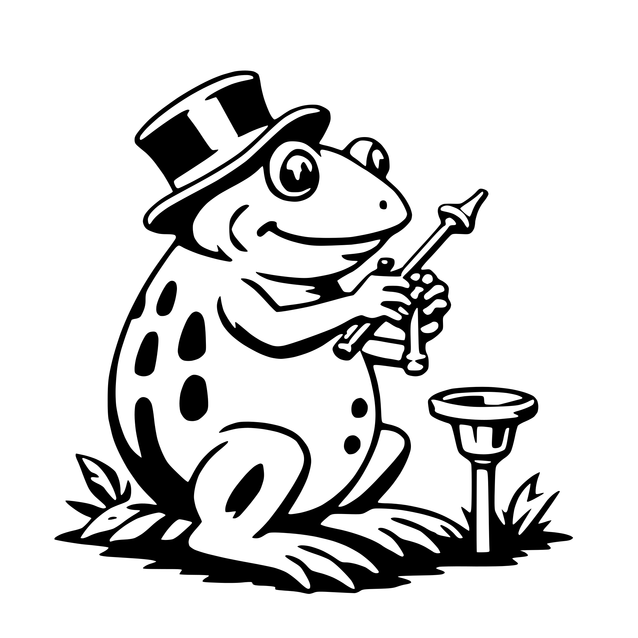 AI-generated SVG of a toad with trumpet