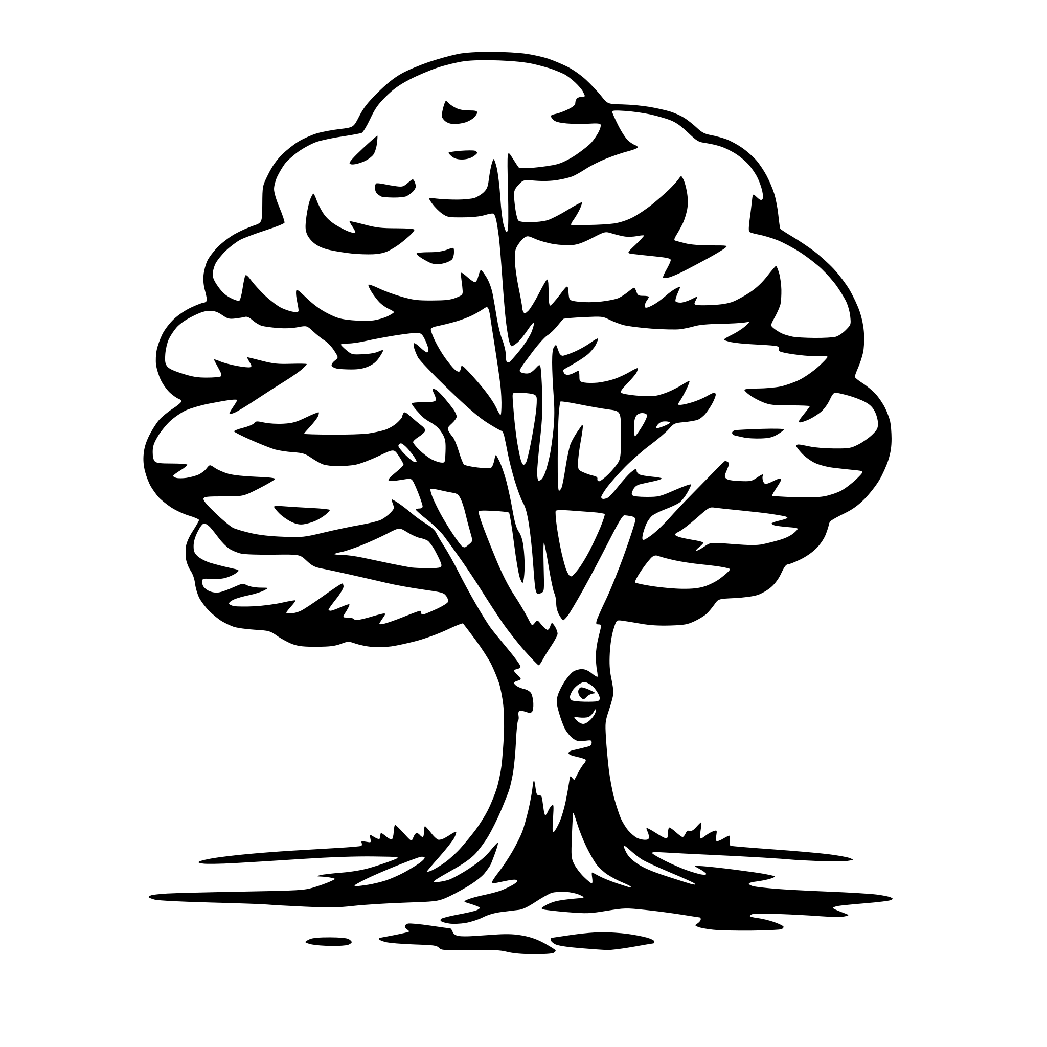 AI-generated SVG of a Lonely tree, minimalistic, single line