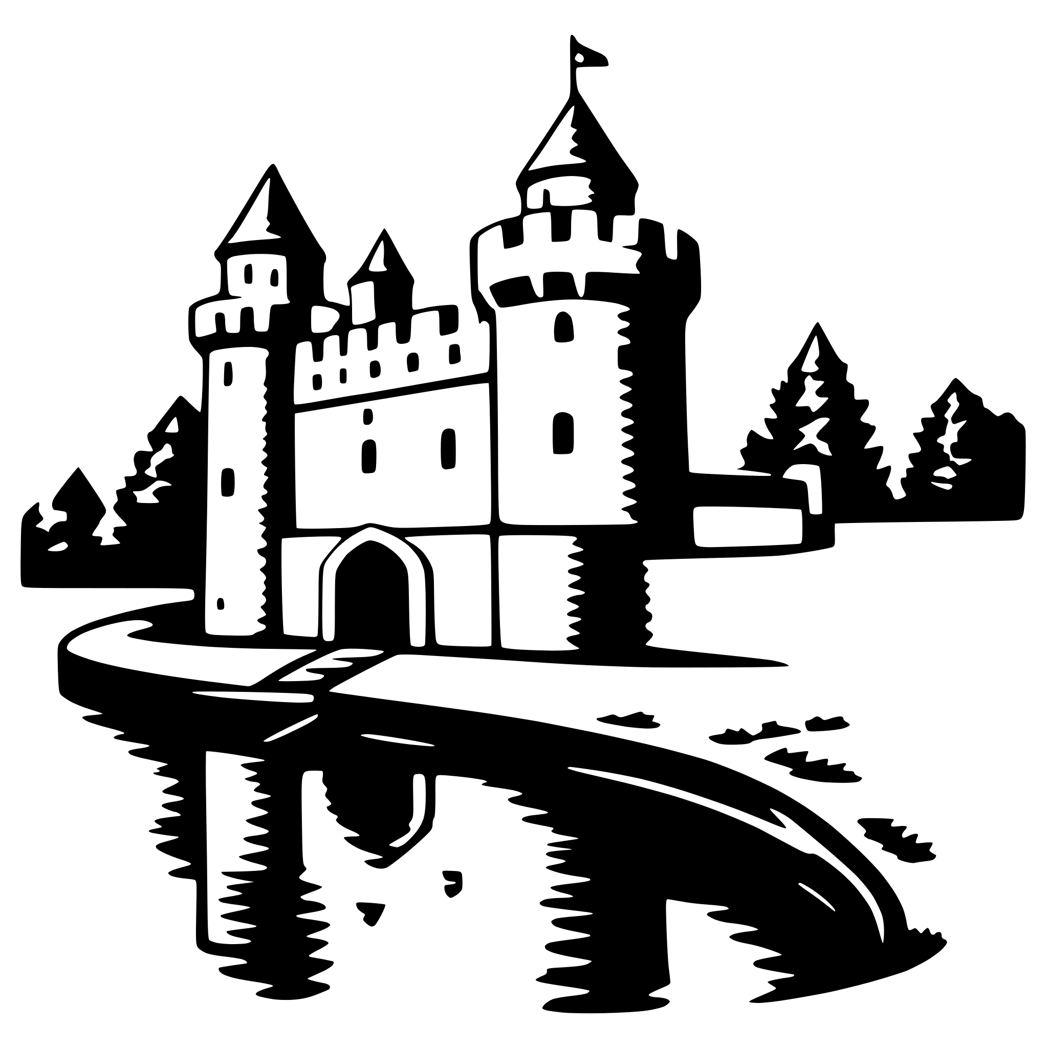 AI-generated SVG of a castle and moat