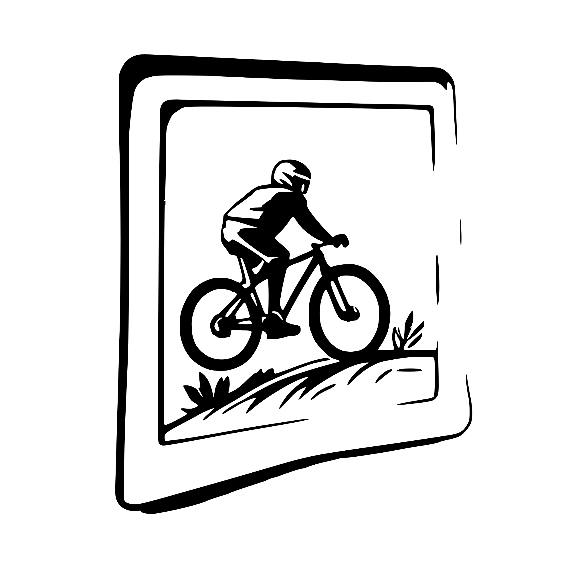 AI-generated SVG of a mountainbike breaking out of a picture frame
