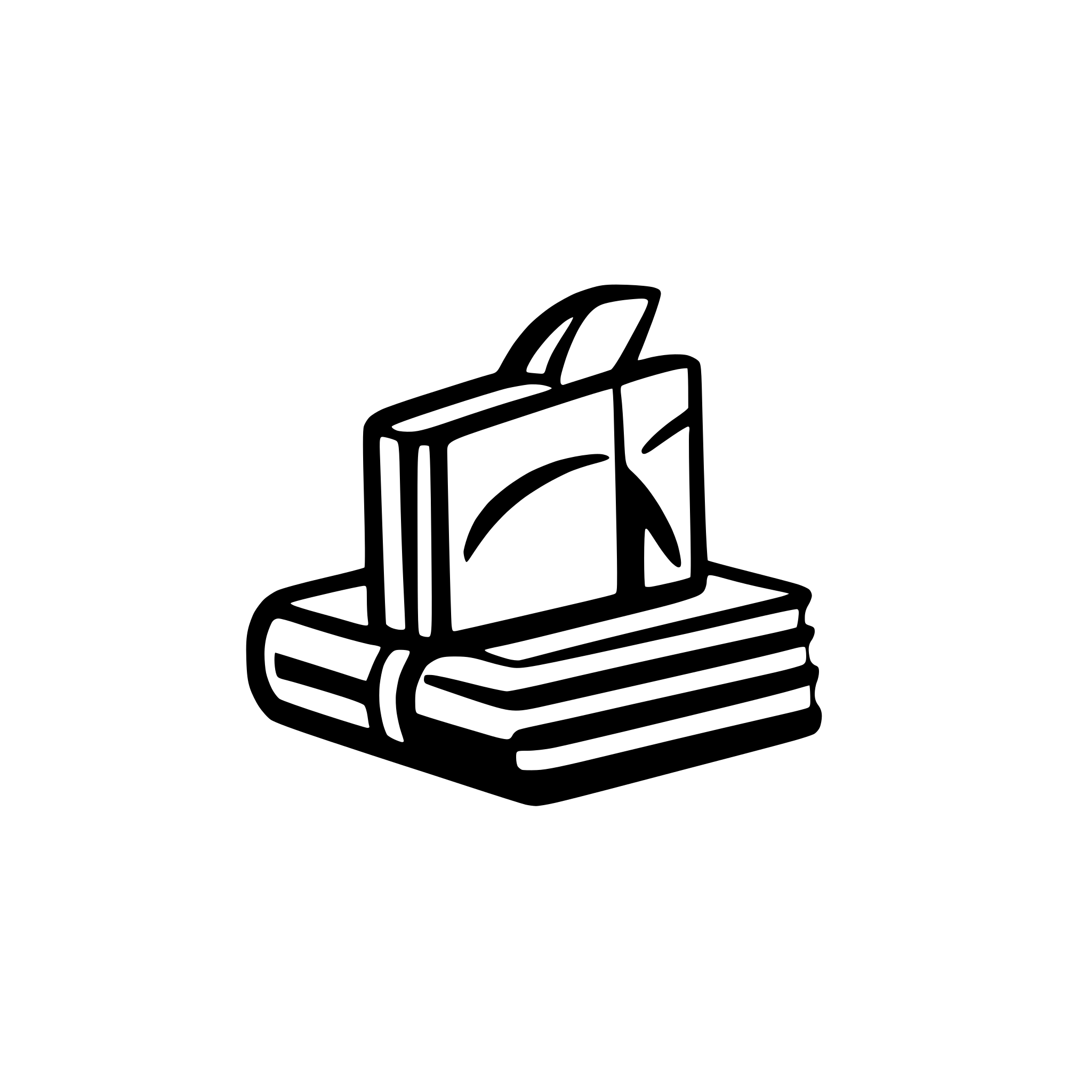 AI-generated SVG of a A smiling book