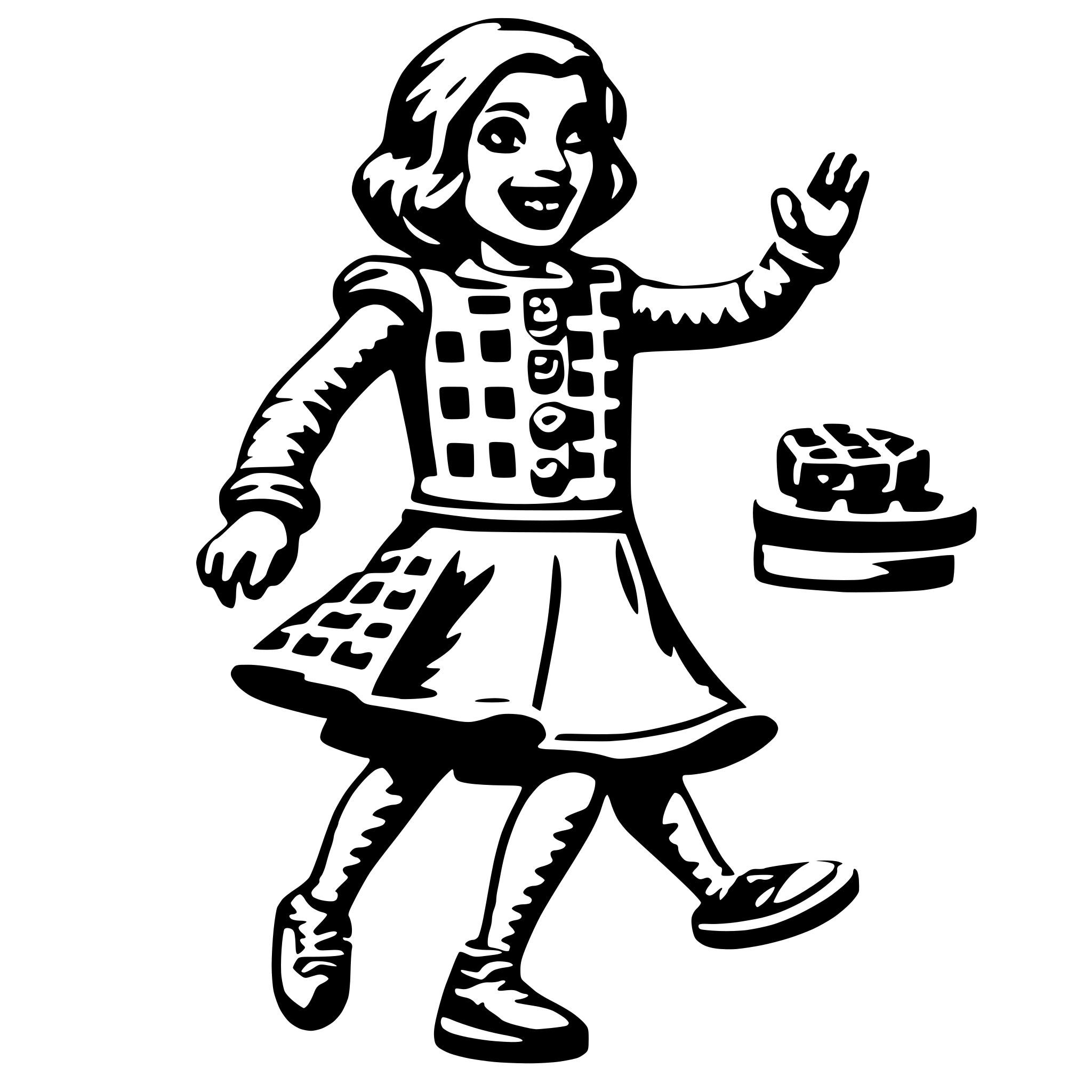 AI-generated SVG of 'waffle dancing'