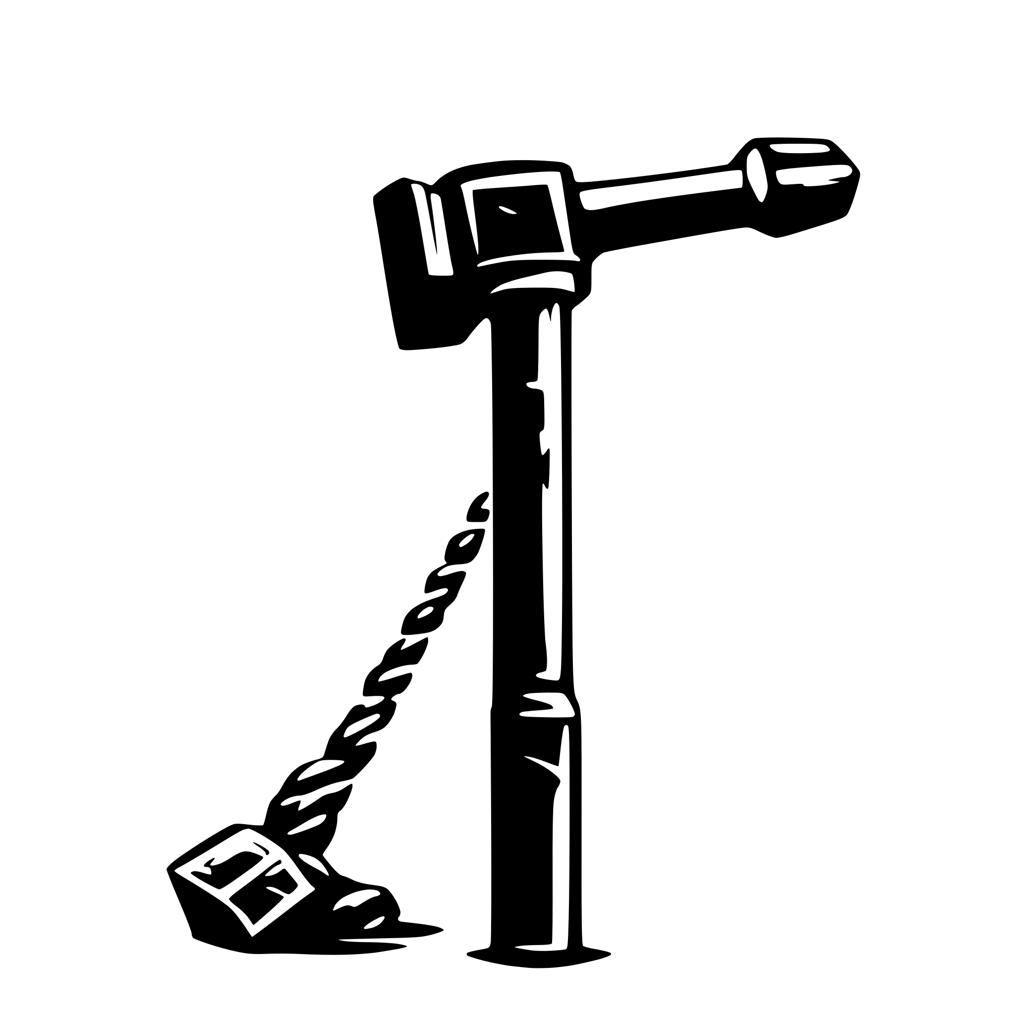 AI-generated SVG of a a 2d sledgehammer side view