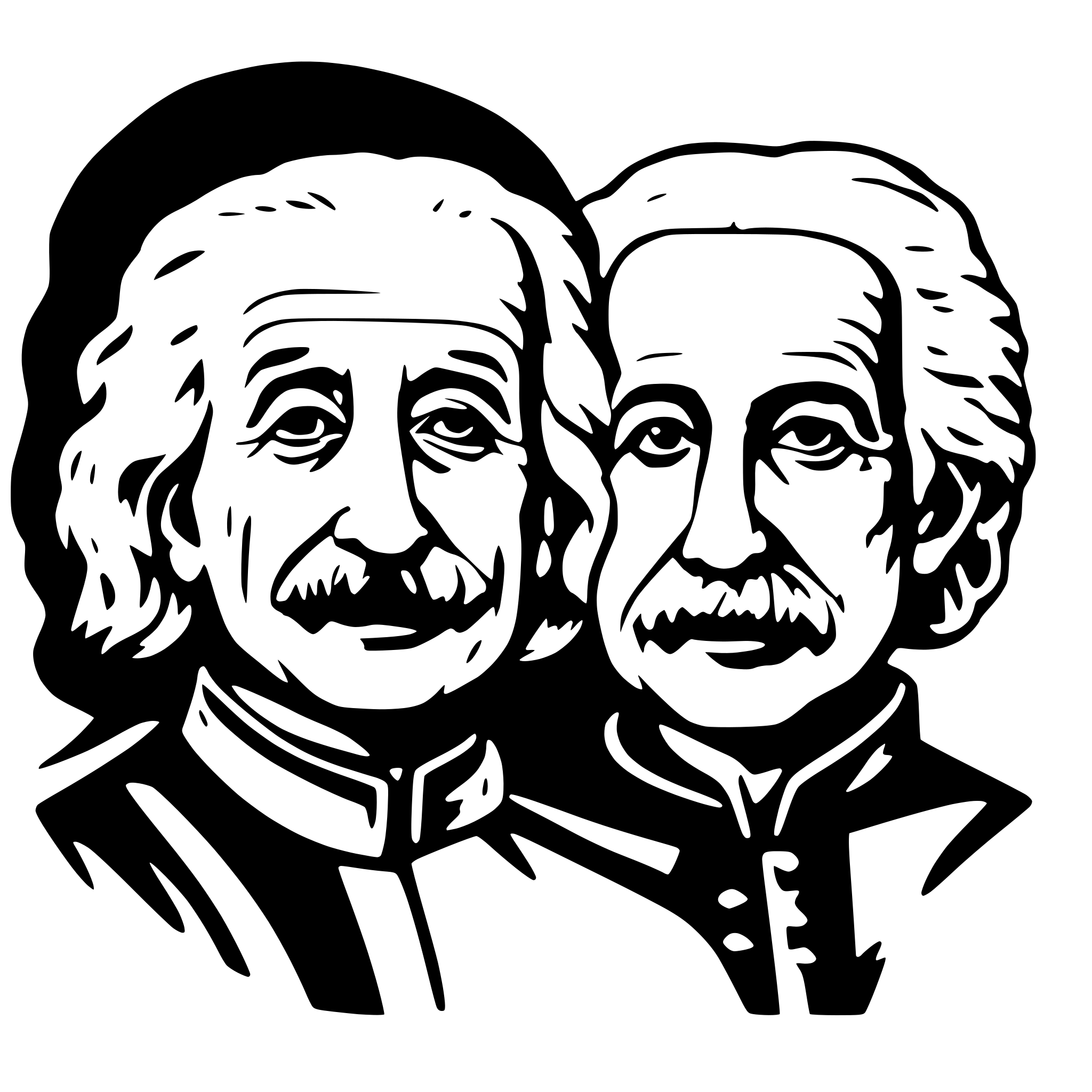 AI-generated SVG of 'Albert Einstein and Galileo Galilei'