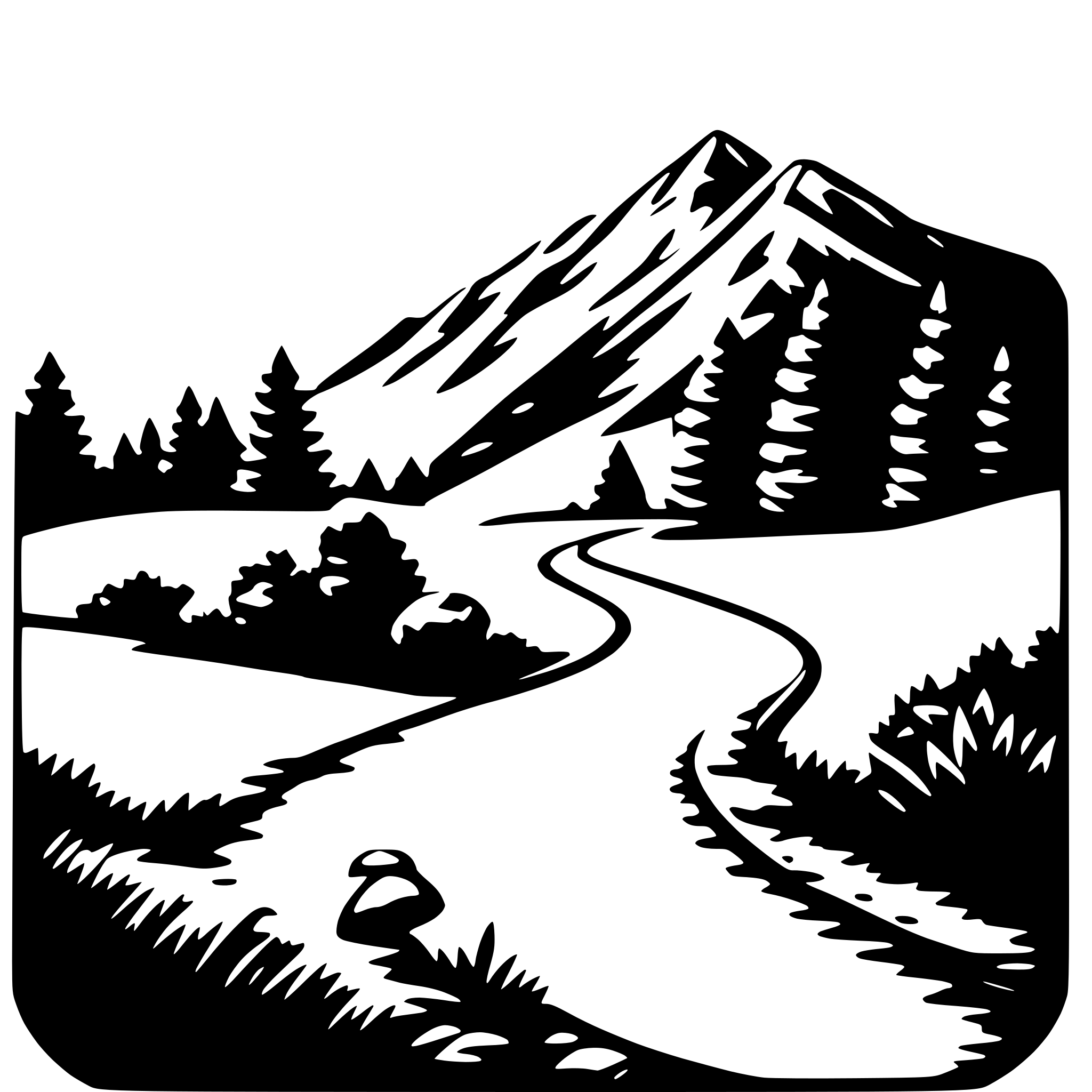 AI-generated SVG of a mountain journey