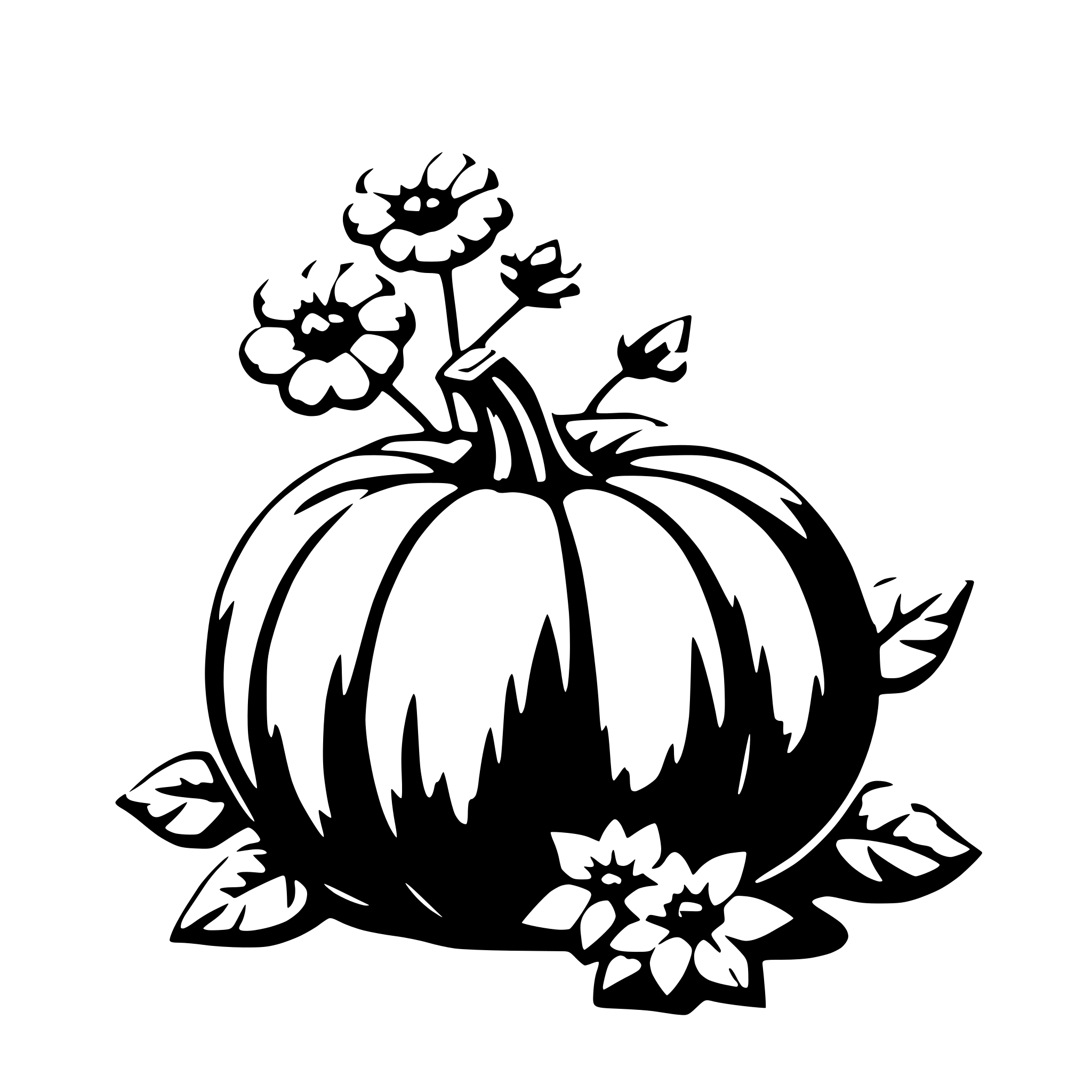 AI-generated SVG of 'pumpkin with flowers'