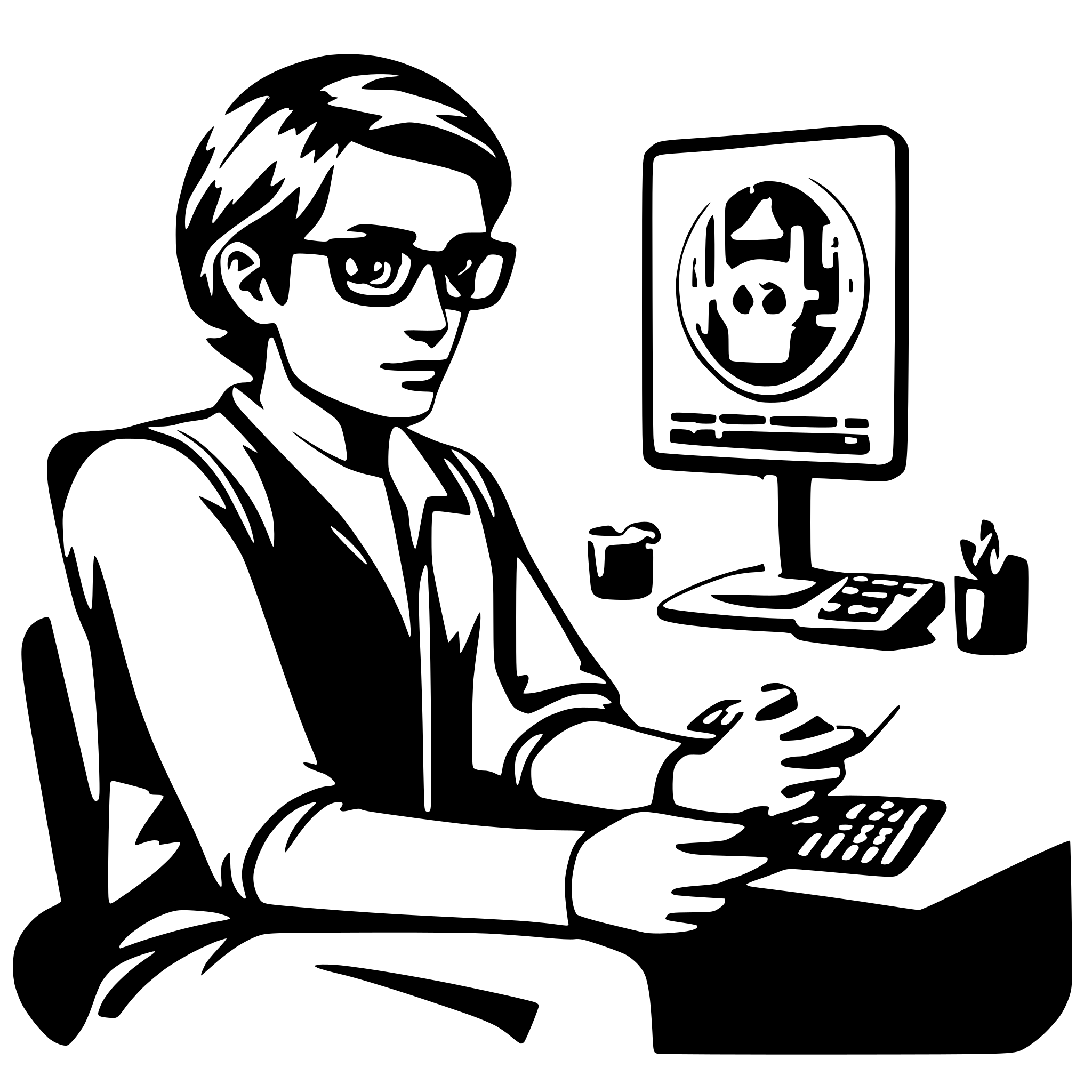 AI-generated SVG of a software developer