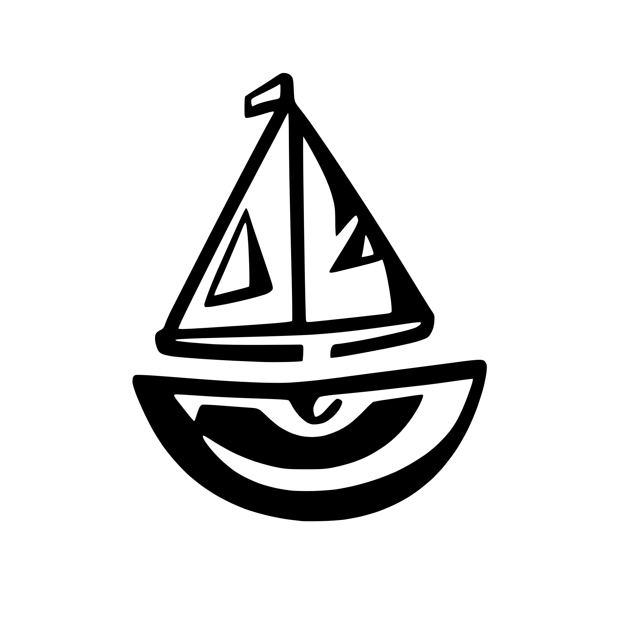 AI-generated SVG of a simple 2d floating sailbot icon