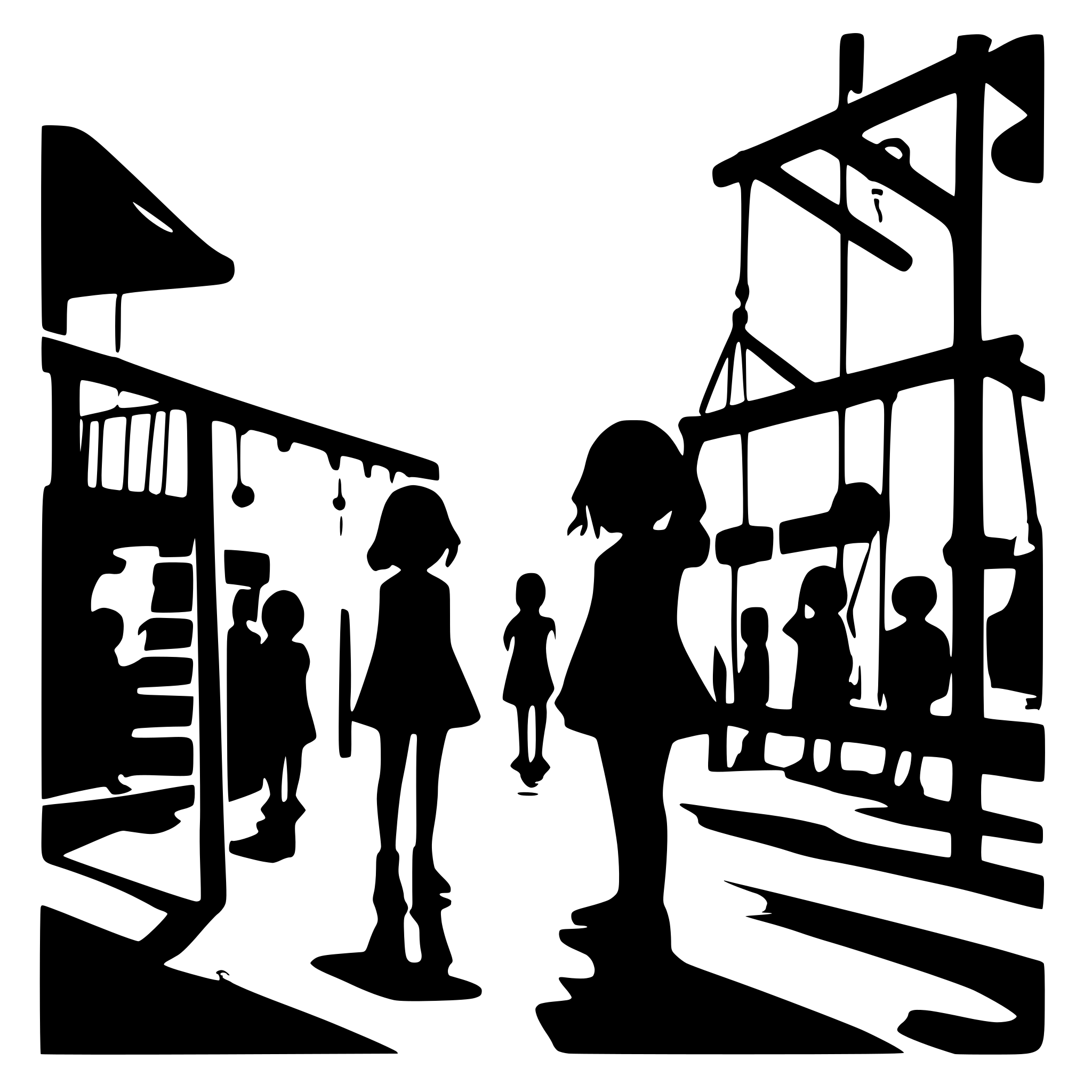 AI-generated SVG of a many children with smiling face paying on the playground
