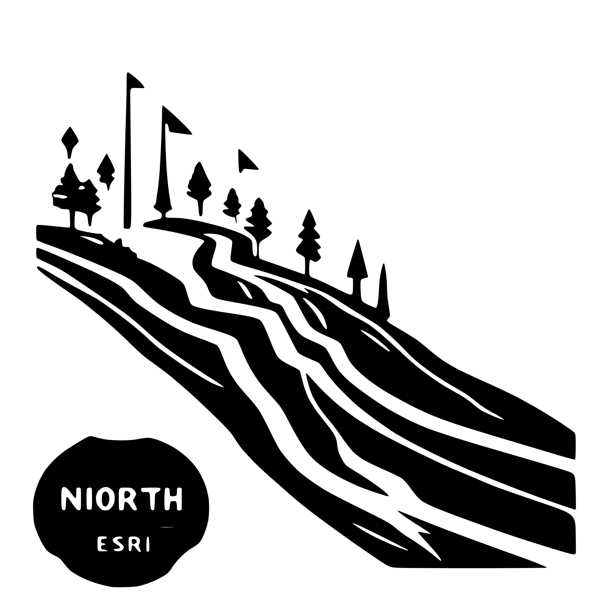AI-generated SVG of a North Arrow ESRİ NORTH1 FOR ArcGIS