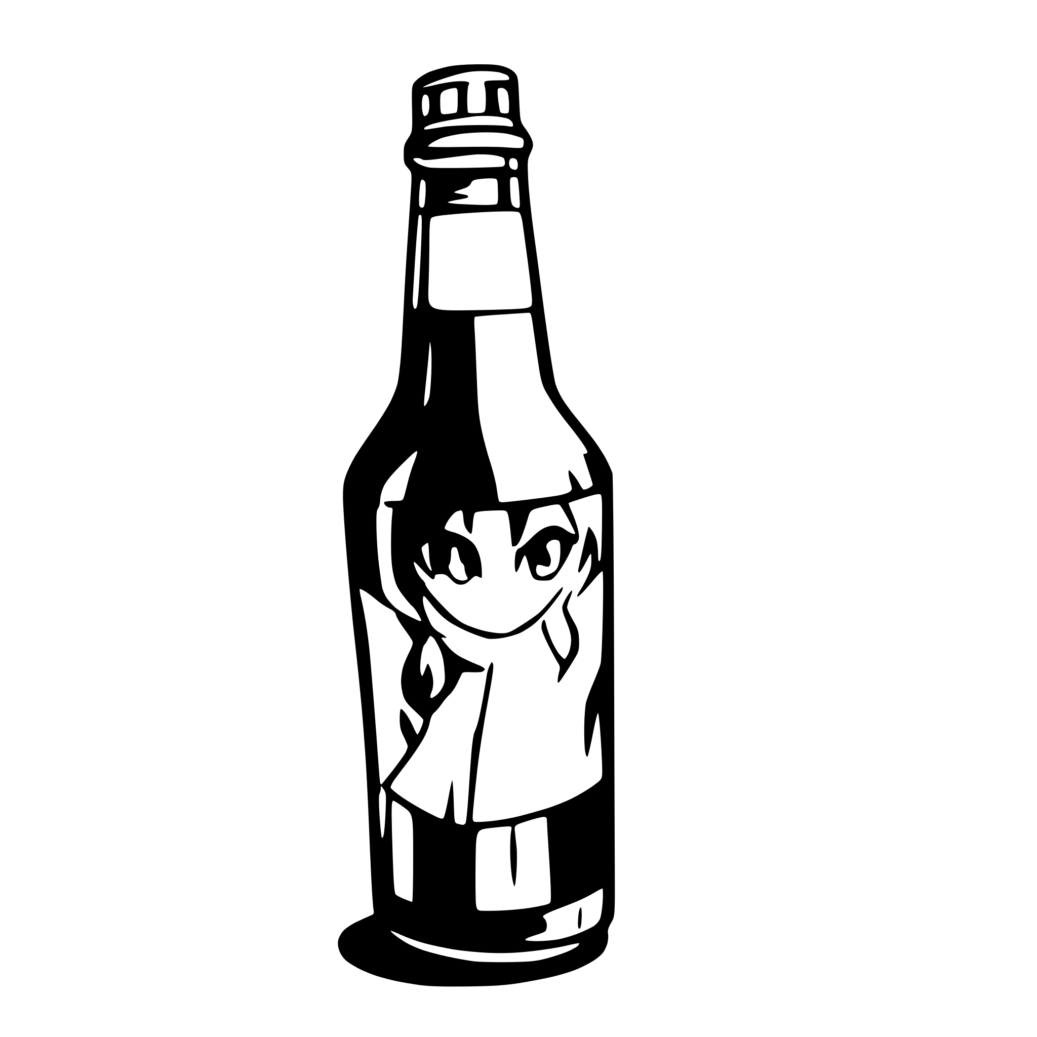 AI-generated SVG of a beer bottle, dancing