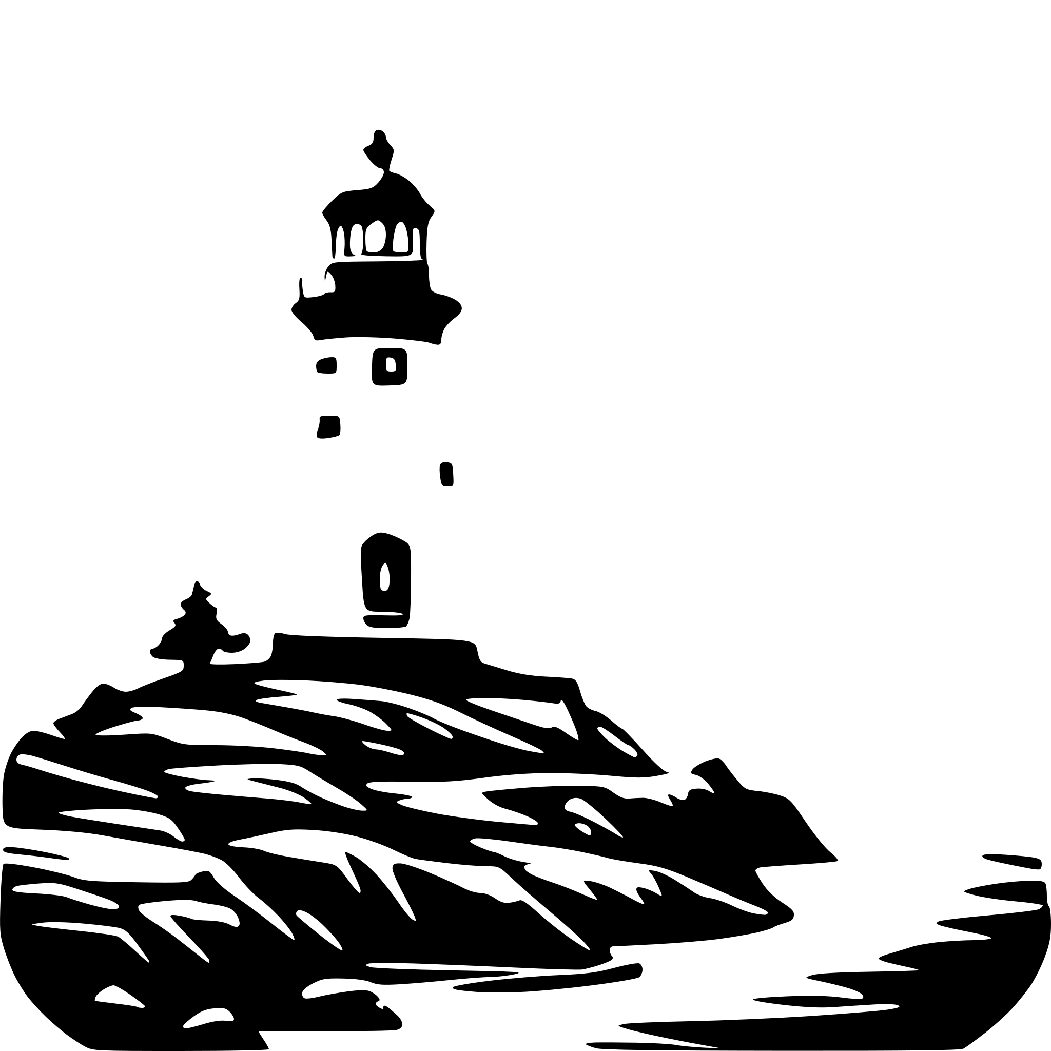 AI-generated SVG of a A lighthouse on a rocky shore