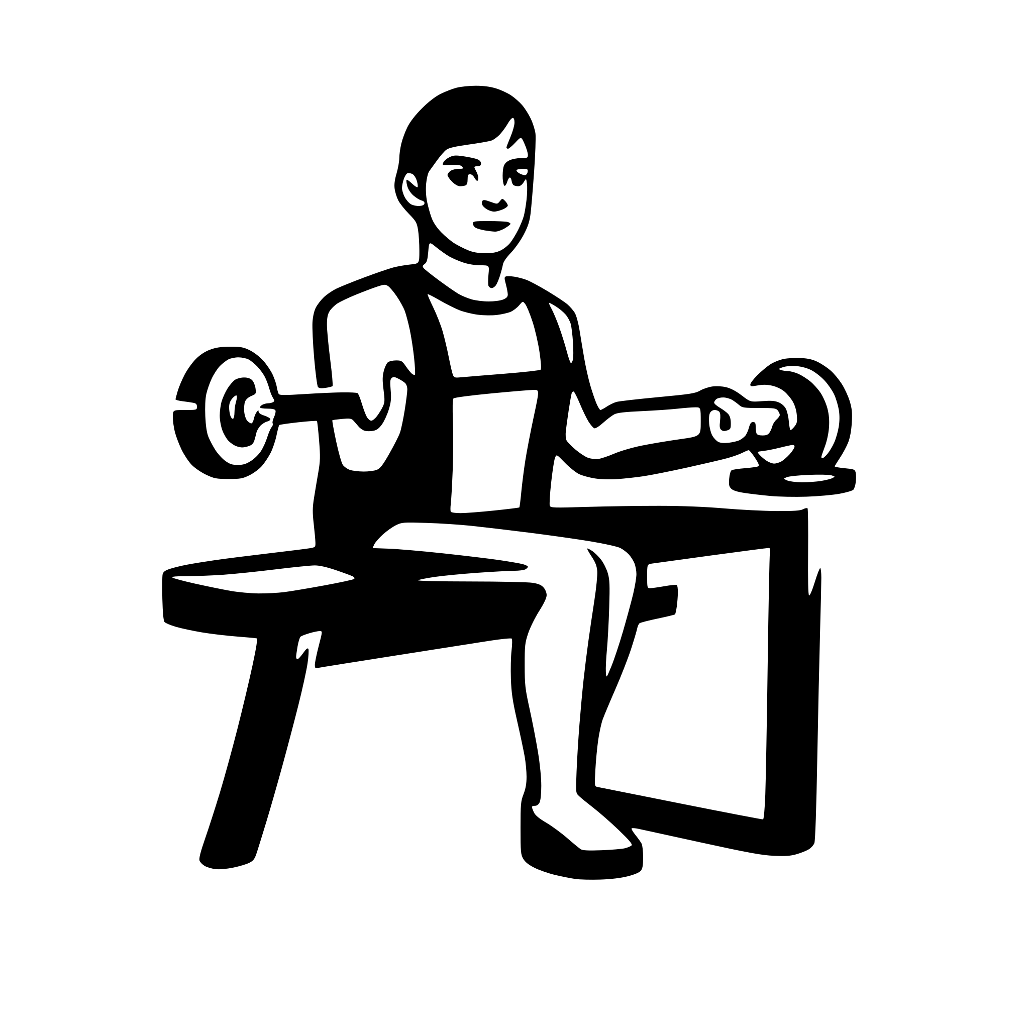 AI-generated SVG of a man performing a bench press