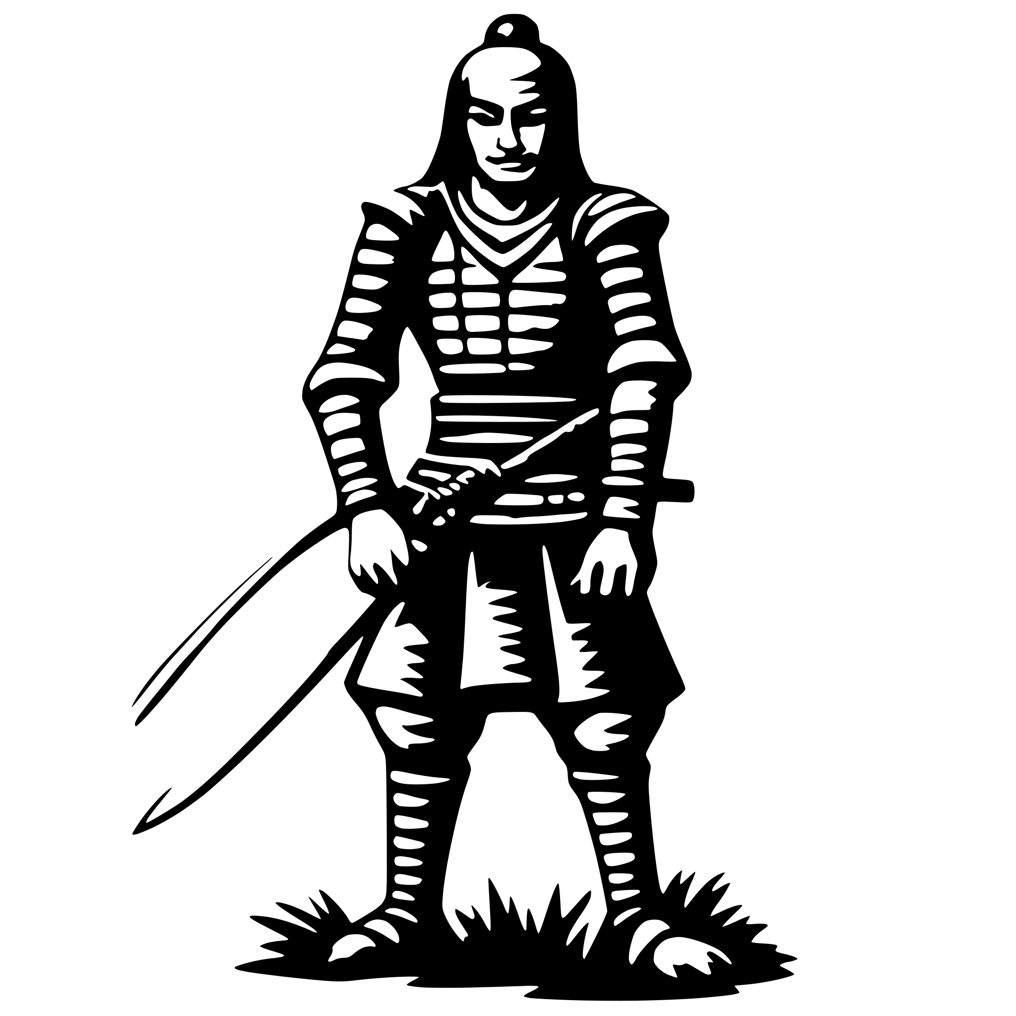 AI-generated SVG of a old samuari