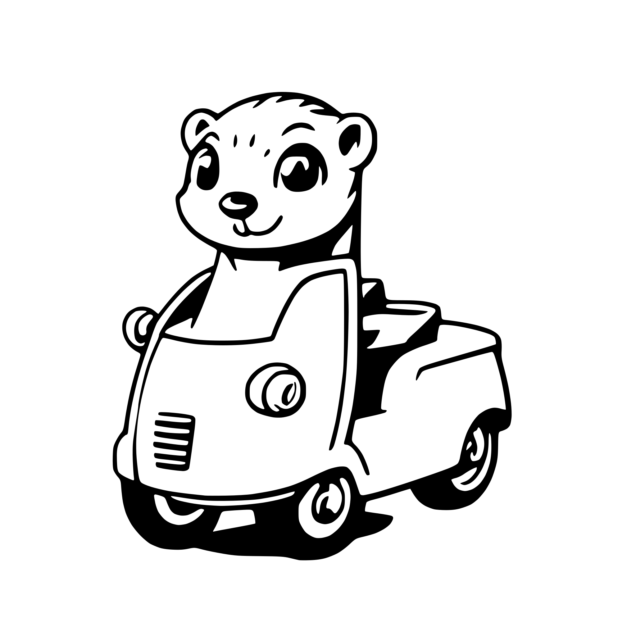 AI-generated SVG of 'otter on a green vespa'