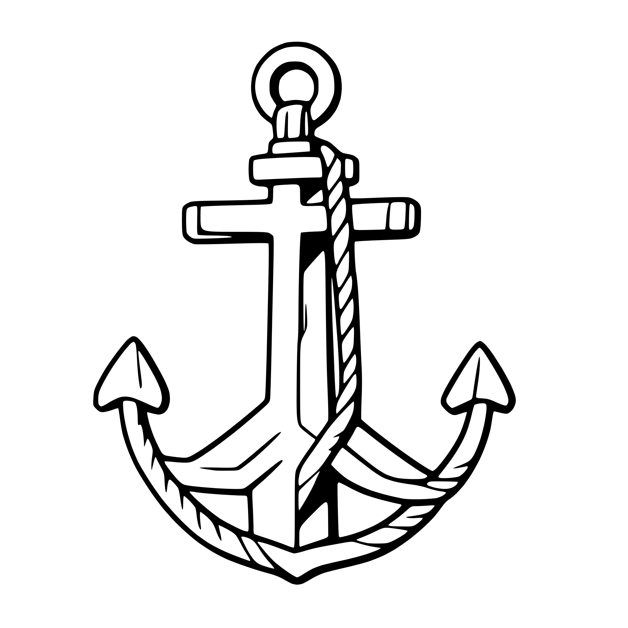 AI-generated SVG of a sailor's anchor with rope