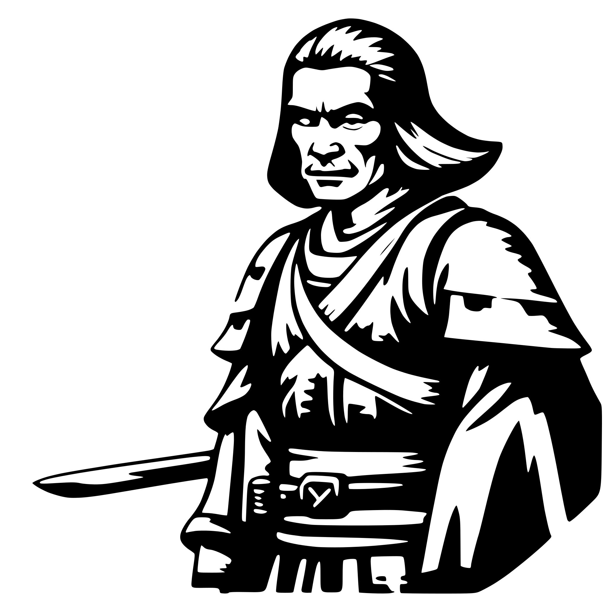 AI-generated SVG of a Old samurai