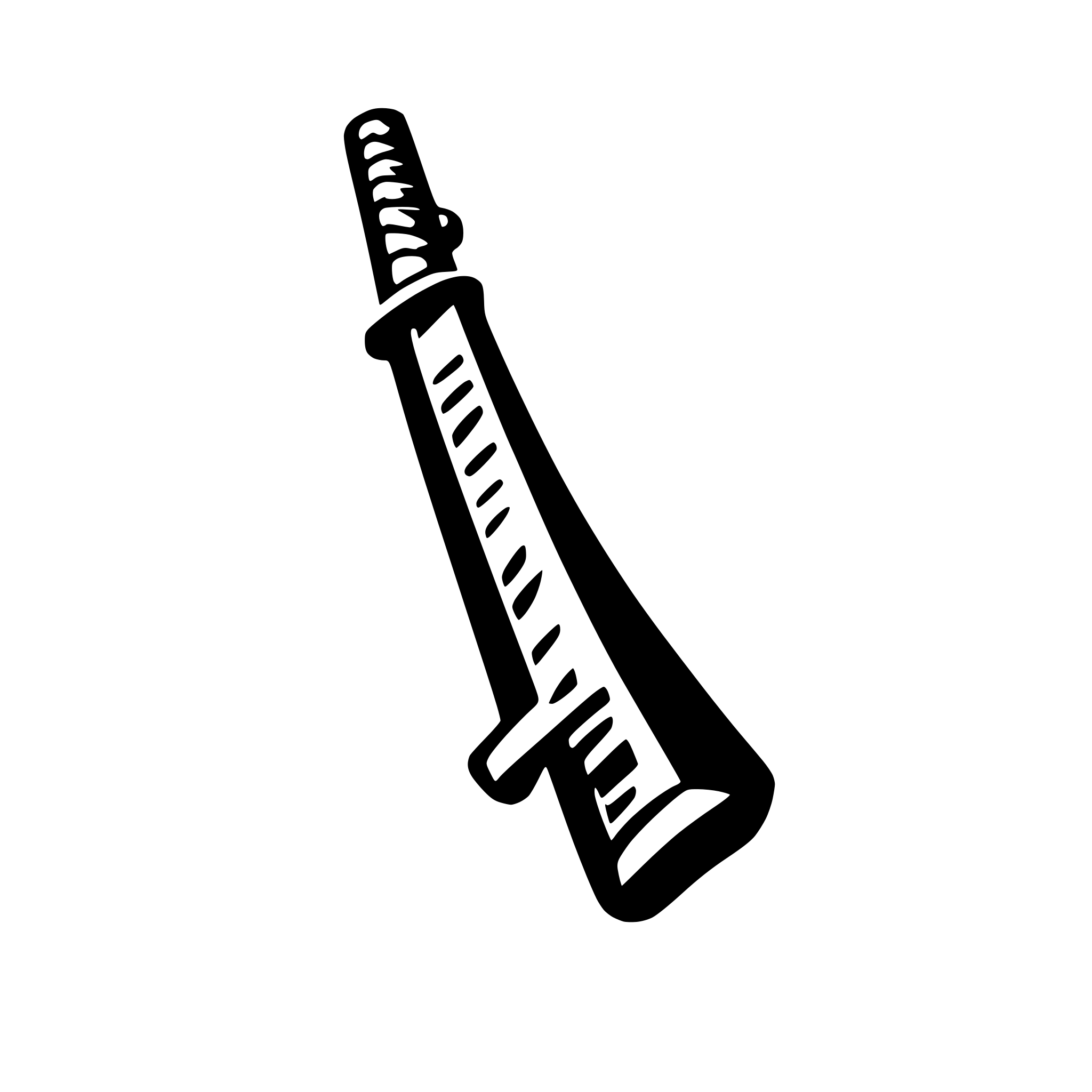 AI-generated SVG of a Japanese katana