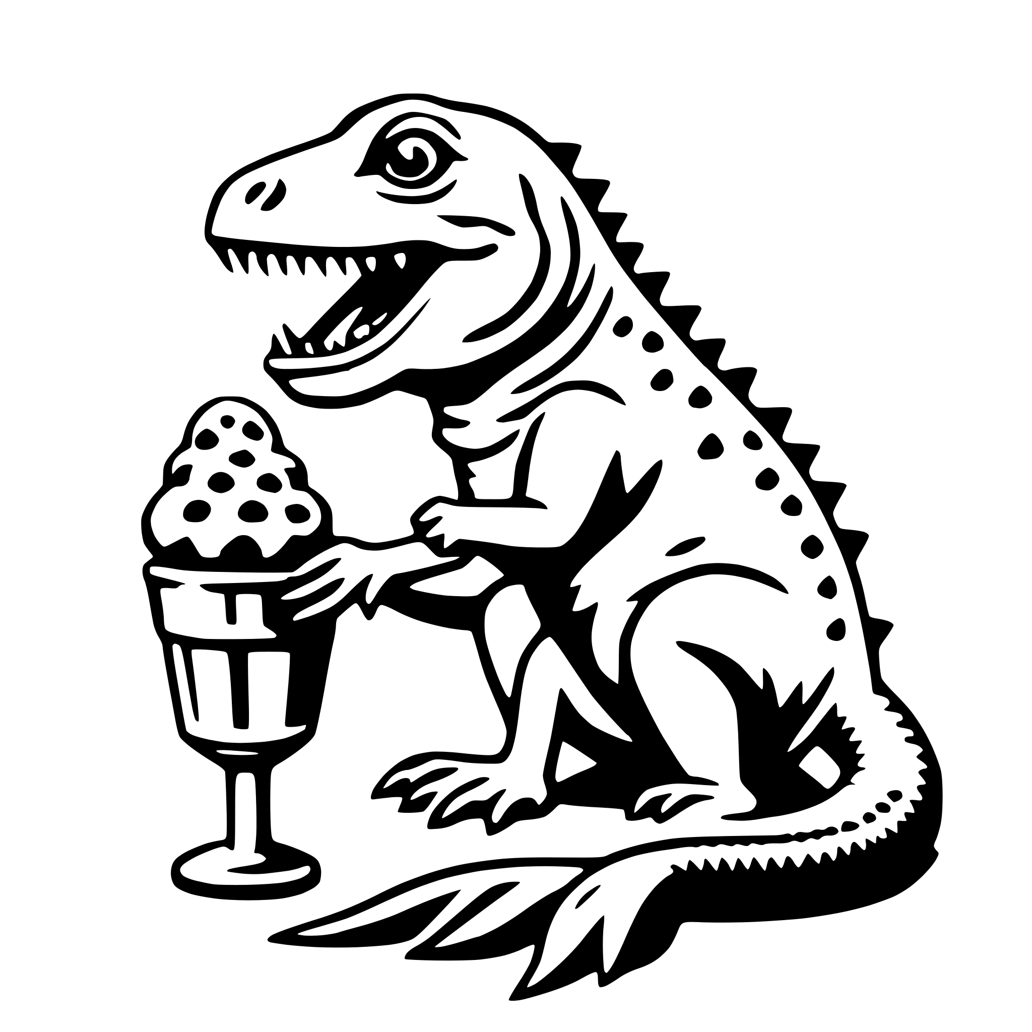 AI-generated SVG of 'iguana with ice cream'