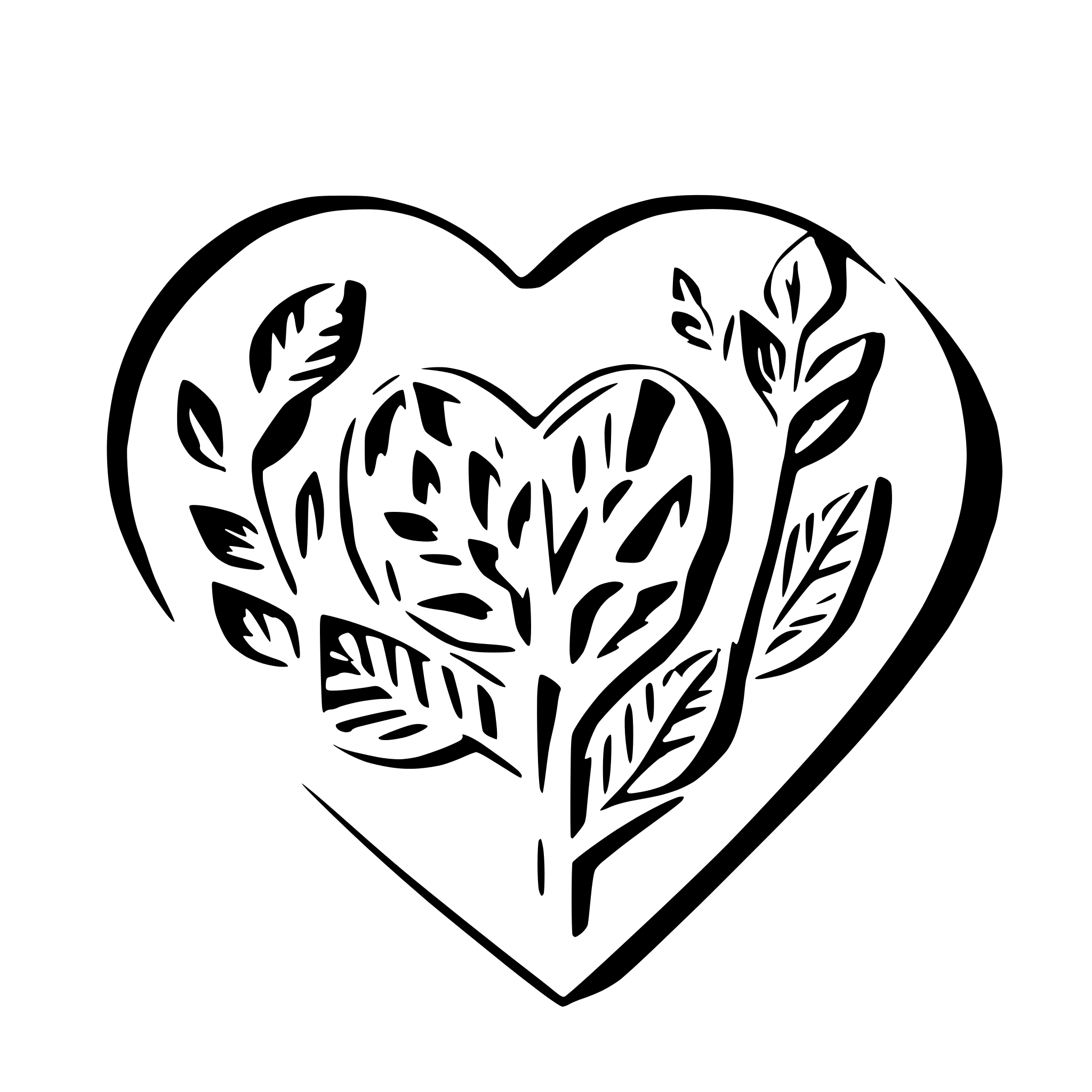 AI-generated SVG of 'floral in heart shape'
