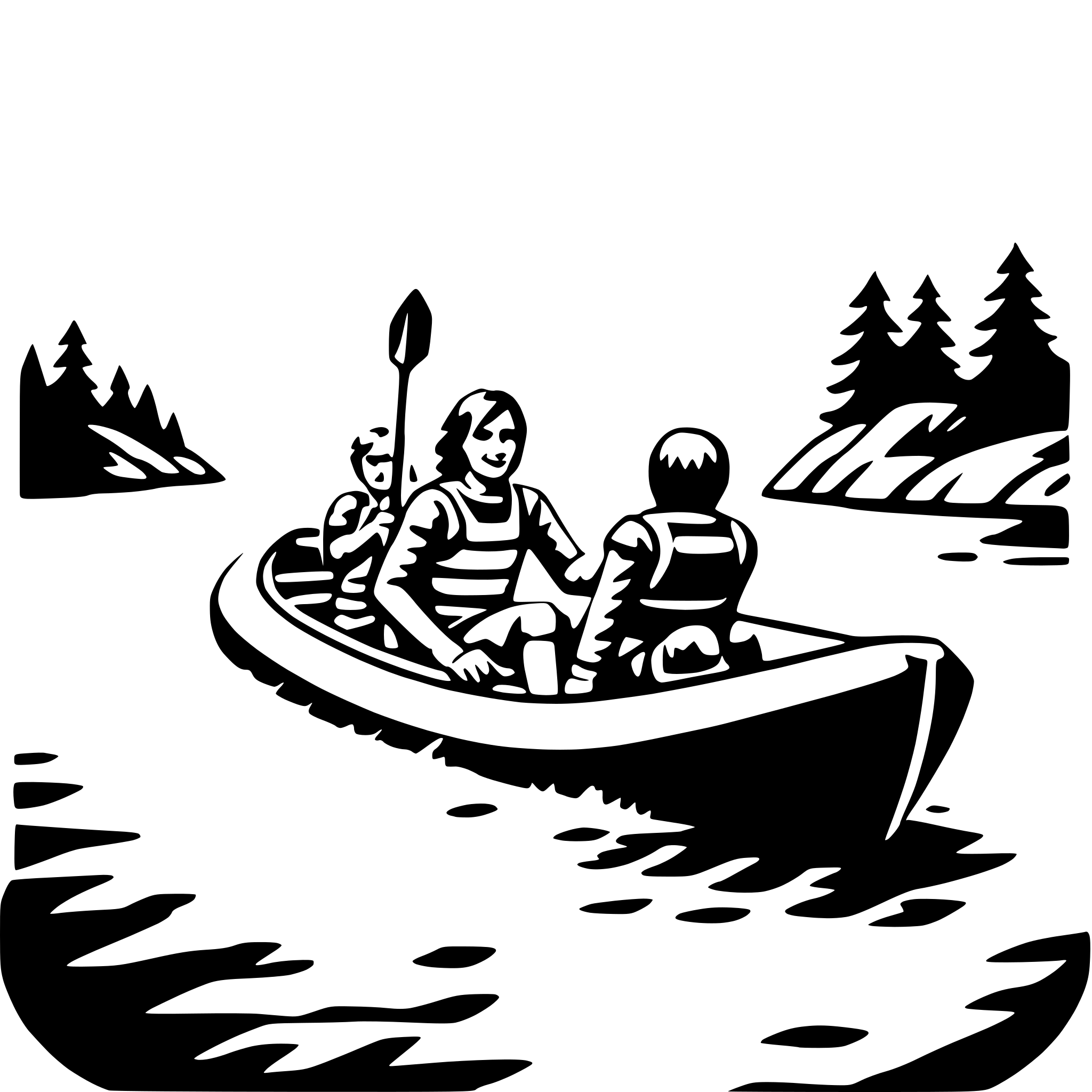 AI-generated SVG of a rafting down rapids