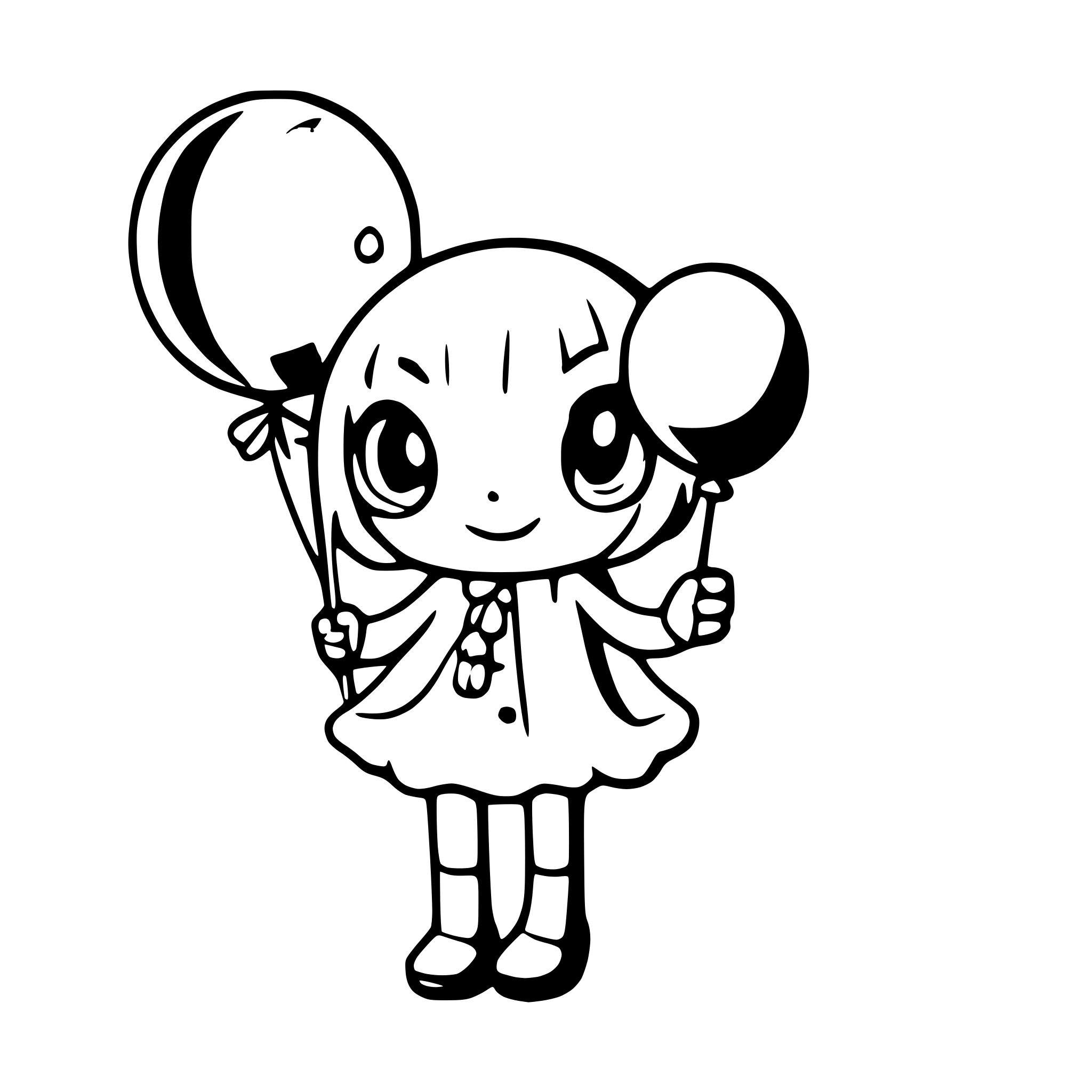 AI-generated SVG of 'cute octopus holding balloons'